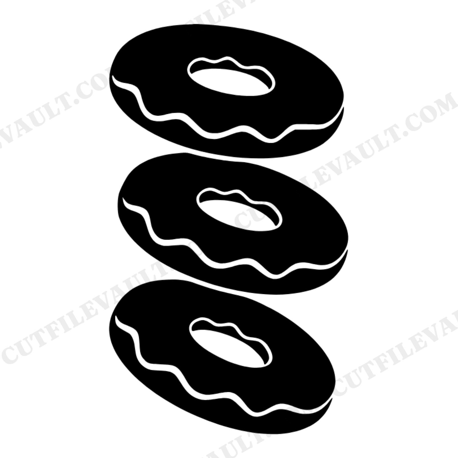 Retro Donut Tower SVG PNG National Donut Day 70s Groovy Cut File Burnt Sienna Wave Design, view 1