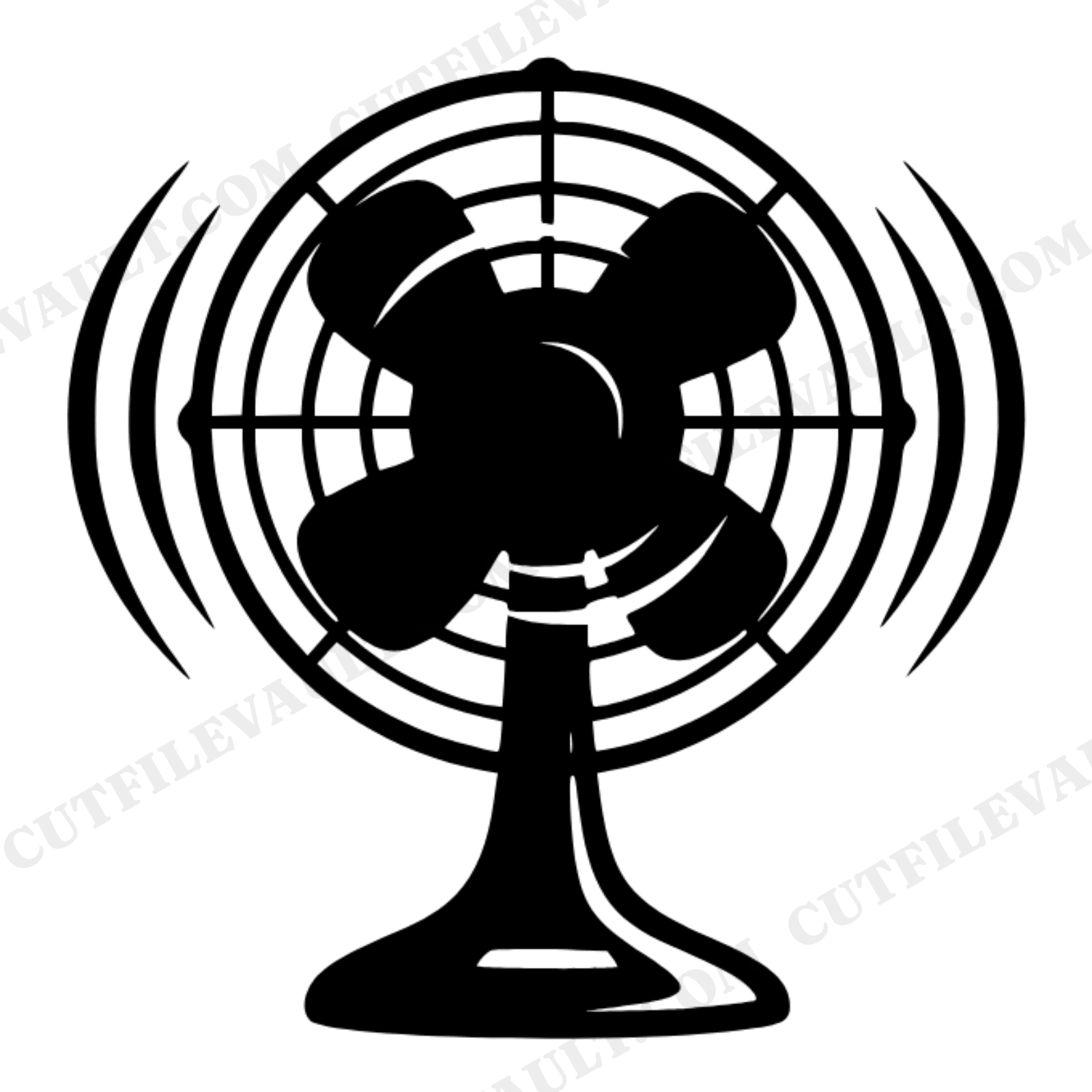 Retro Electric Fan SVG PNG Independence Day 4th of July Vintage 1950s Americana Cut File Design, view 1