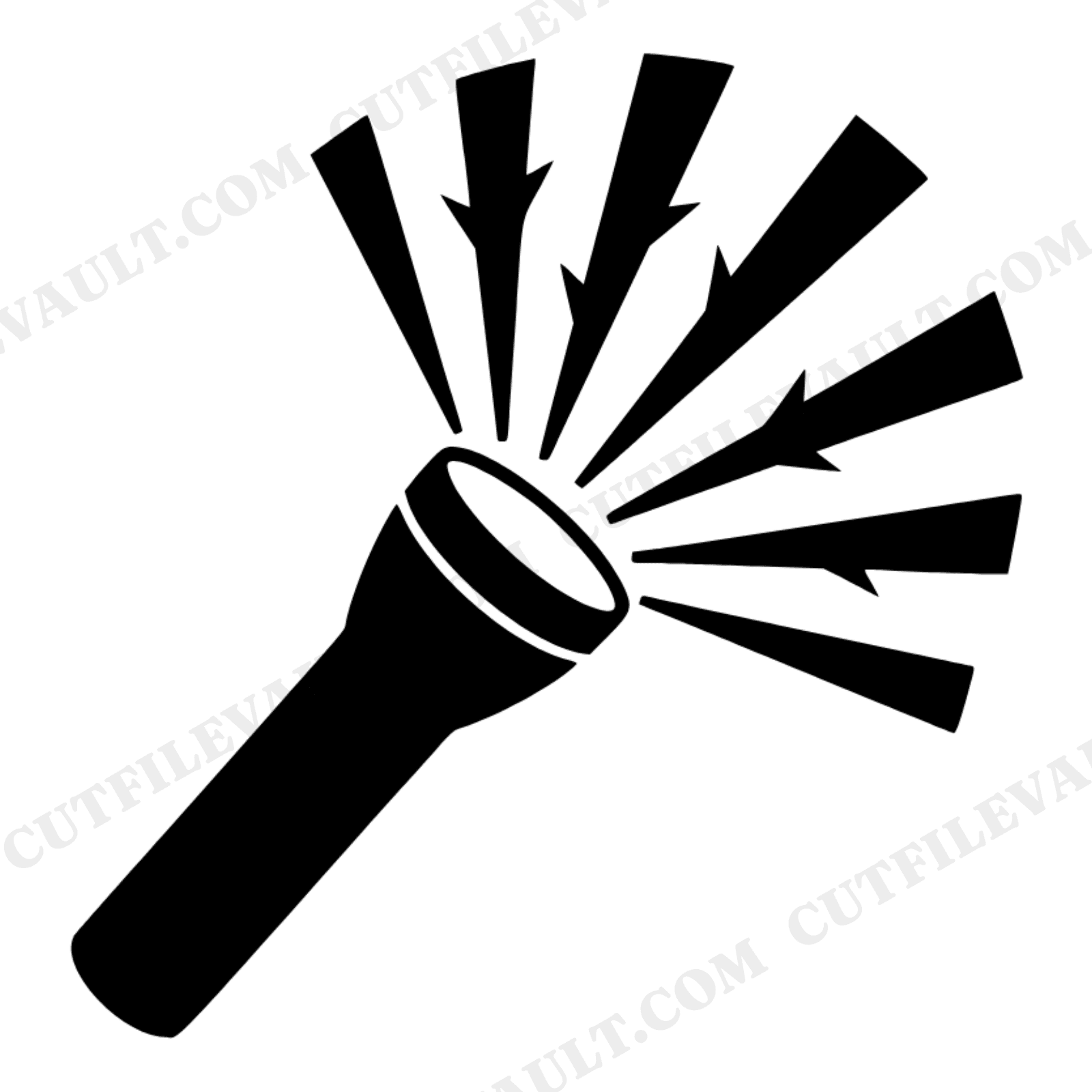 Retro Flashlight SVG PNG, Mid-Century Sunburst Rays, Halloween Vintage Cut File for Cricut, view 1
