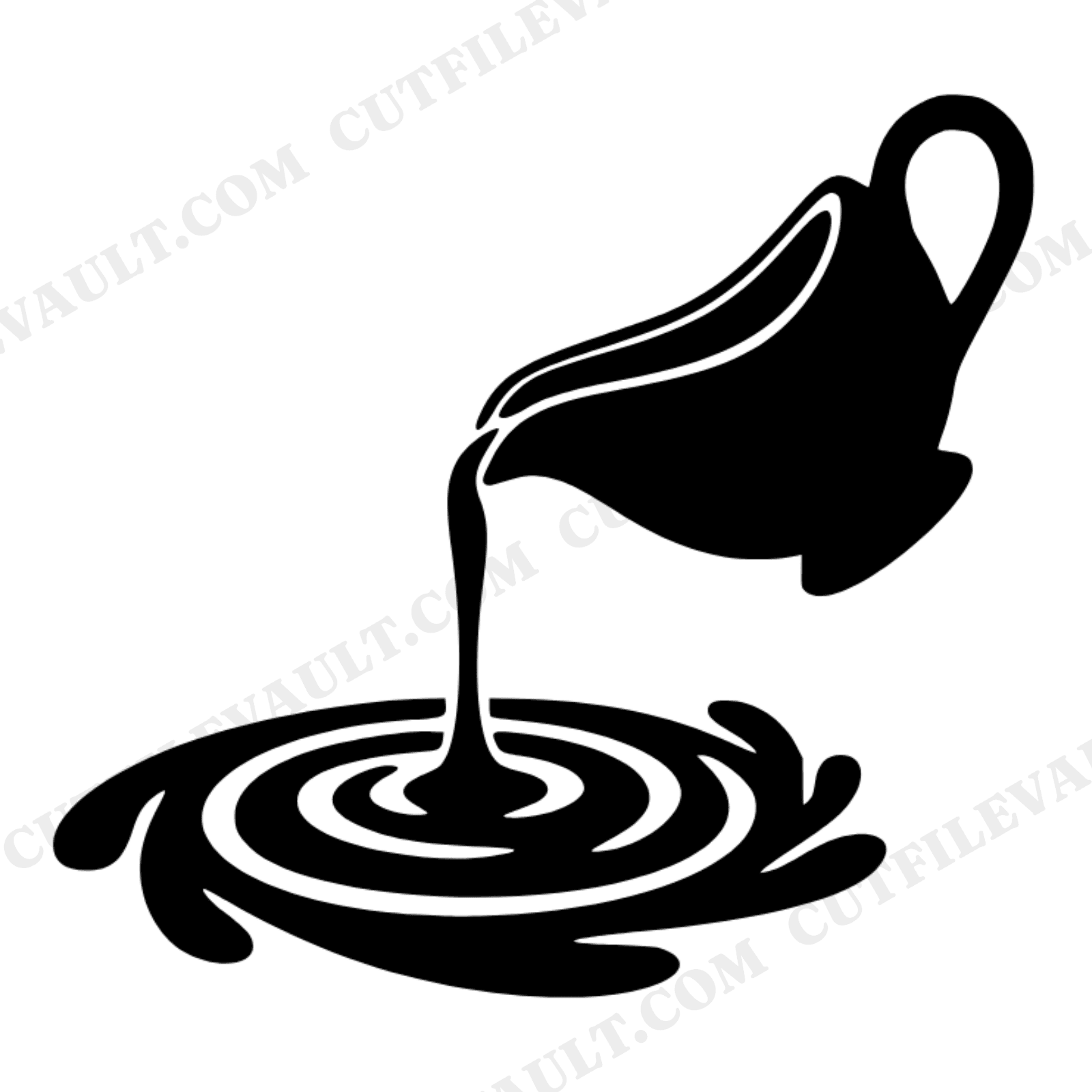 Retro Gravy Boat SVG PNG Thanksgiving Spiral Vintage 1970s Silhouette Cut File Kitchen Decor, view 1