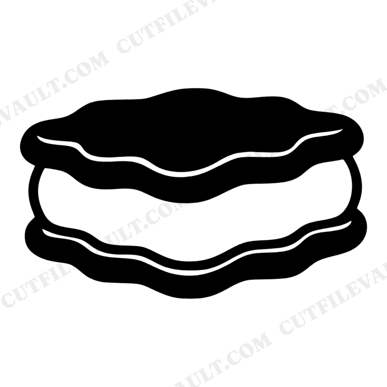 Retro Groovy Ice Cream Sandwich SVG PNG, 70s Boho Cross Section Cut File, National Ice Cream Day, view 1