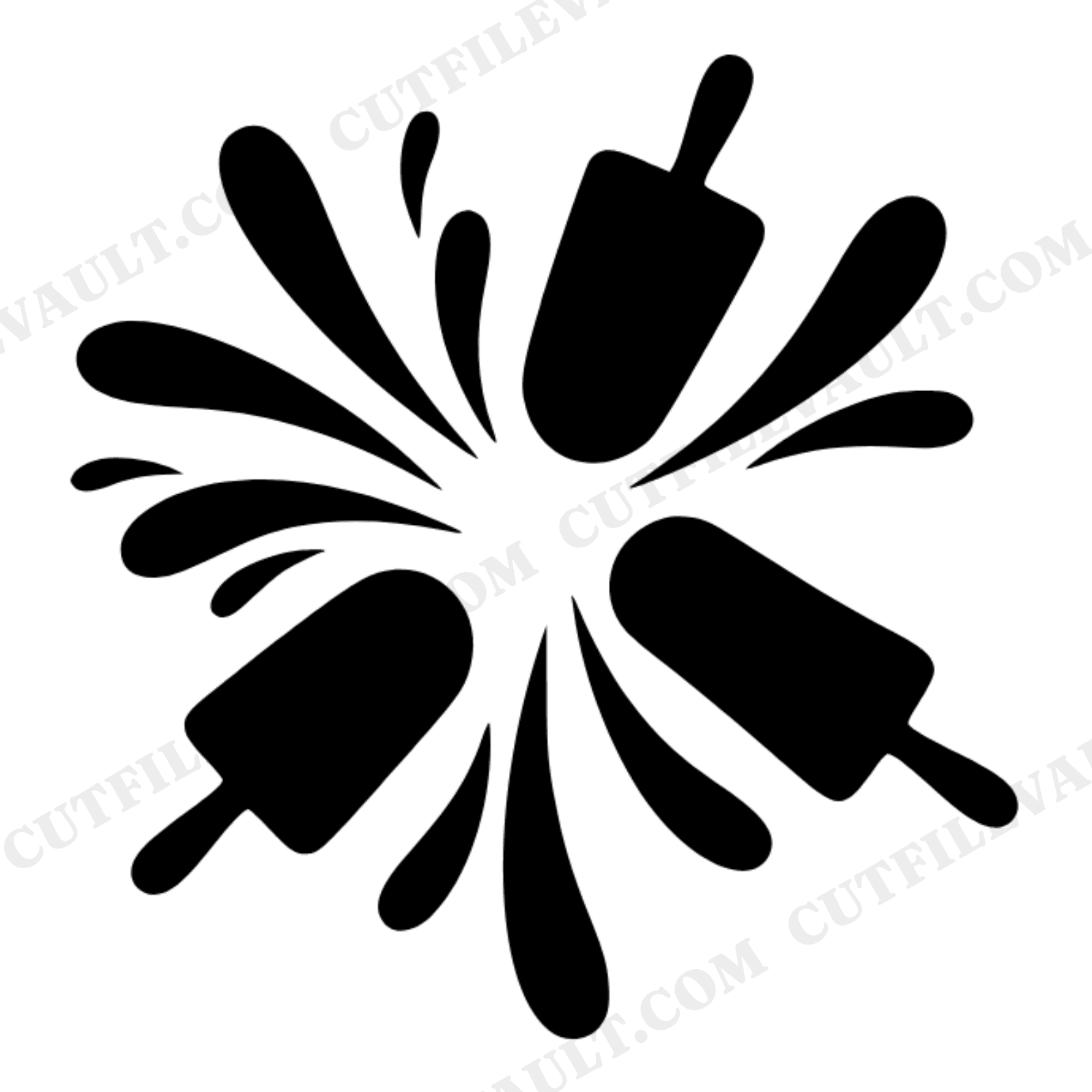 Retro Groovy Popsicles SVG PNG, Fourth of July Starburst Popsicle Cut File, Vintage 70s Summer, view 1