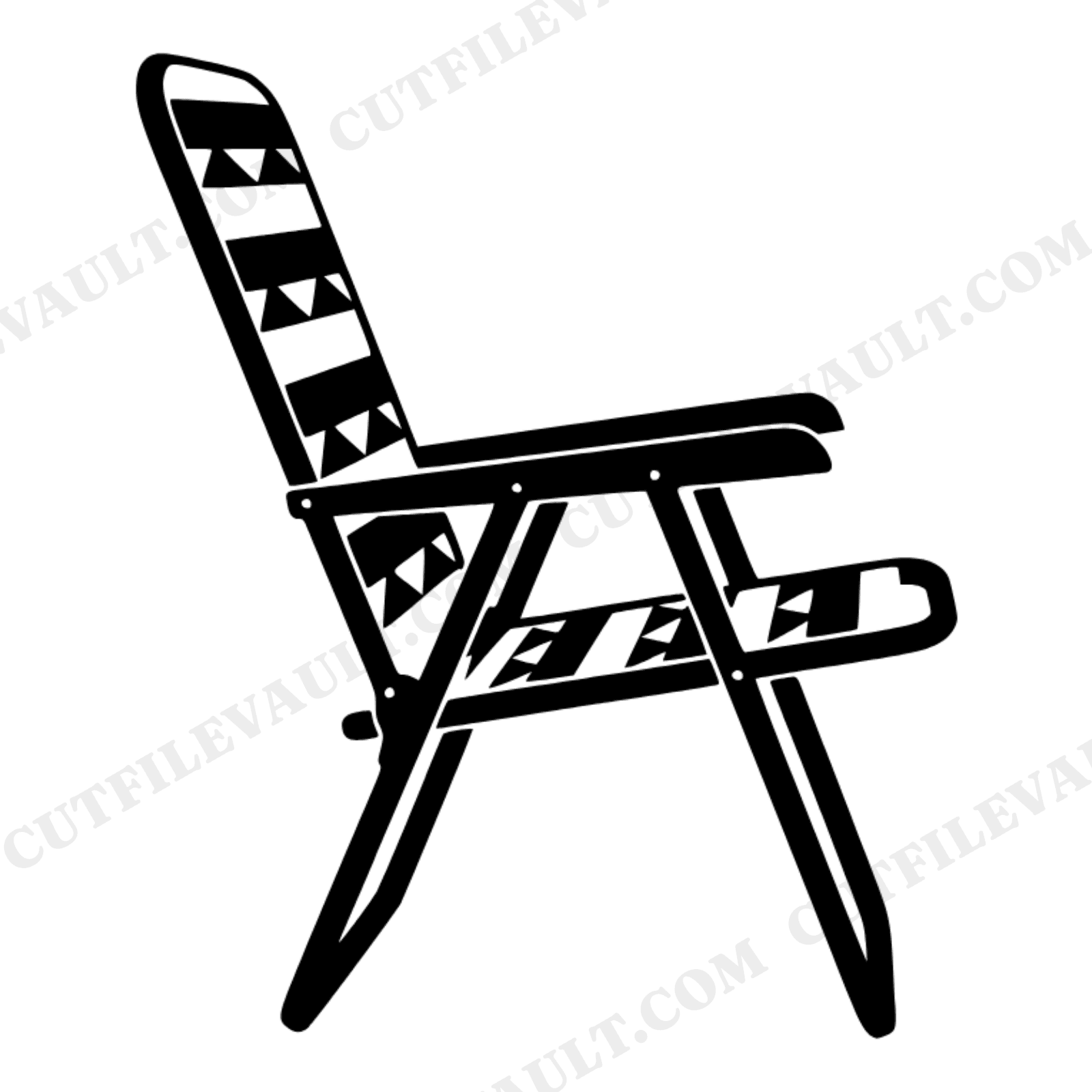 Retro Lawn Chair SVG PNG, Folded Lawn Chair Cut File, Geometric Stripes 4th of July SVG Design, view 1
