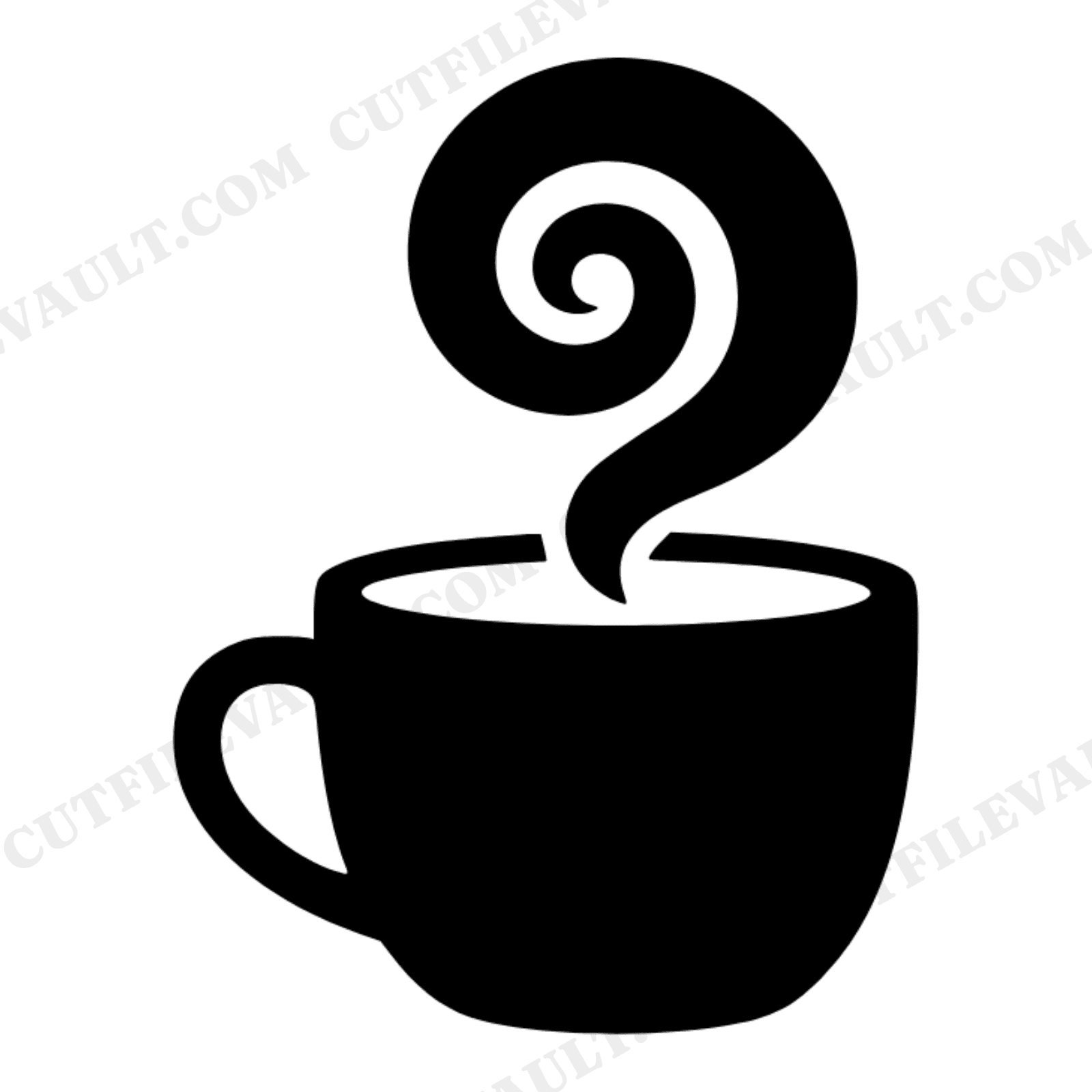 Retro Left Handed Coffee Mug SVG PNG, Groovy Spiral Steam, Left Handers Day Cut File Design, view 1