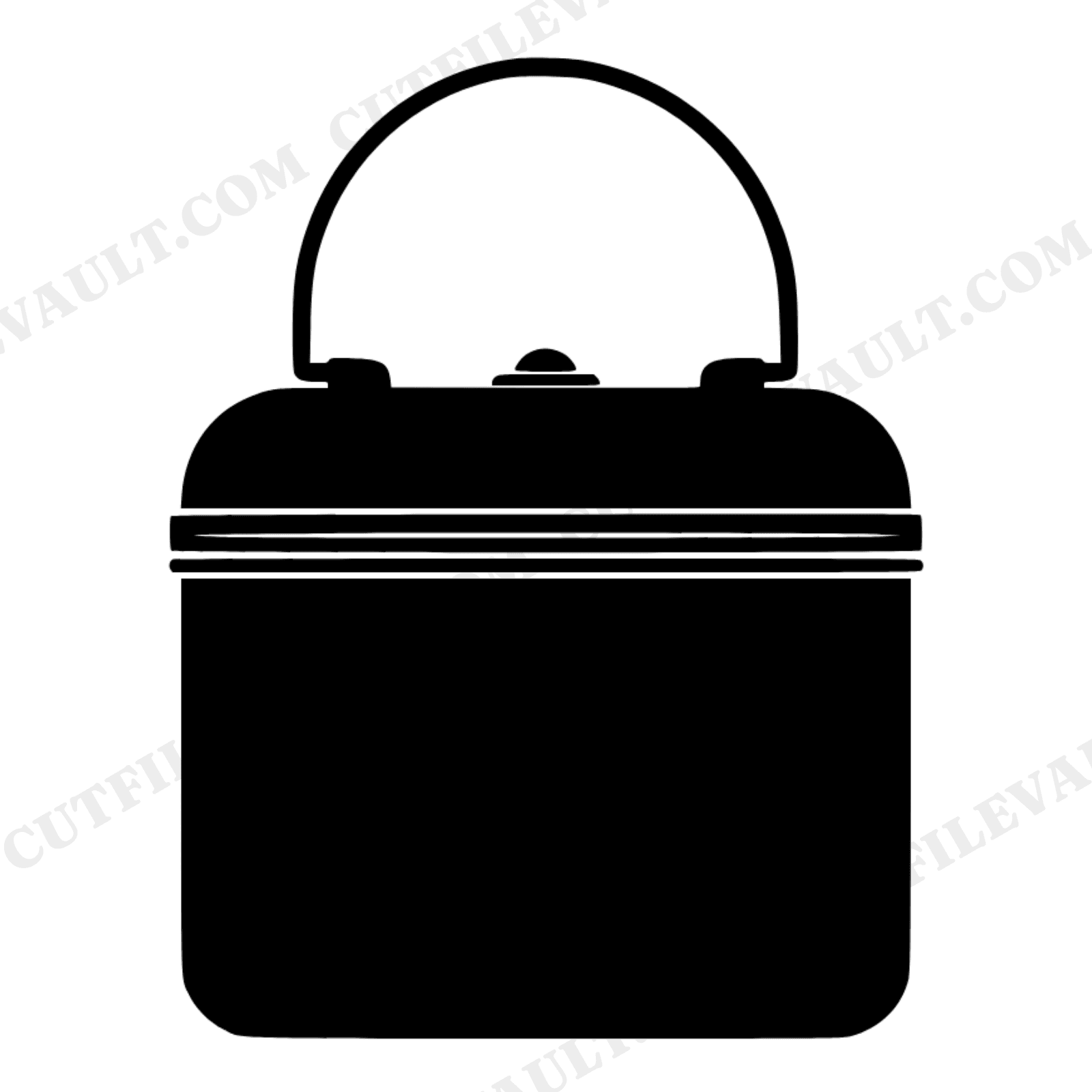 Retro Lunchbox SVG PNG, Vintage Metal Lunchbox Silhouette, Back to School Cut File, 70s Lunchbox Clipart, view 1