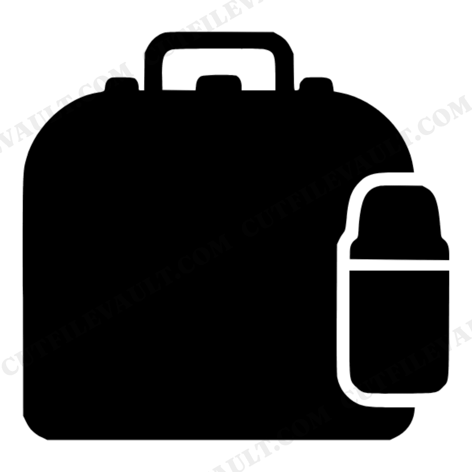 Retro Lunchbox Thermos SVG PNG, Vintage 1950s Blob Abstract Back to School Cut File, view 1