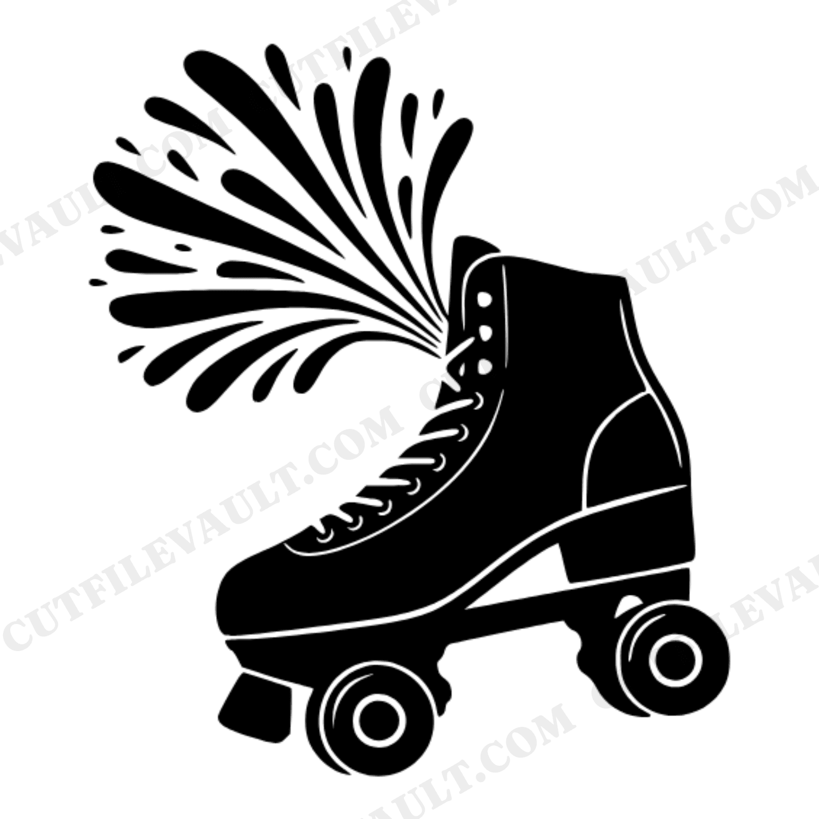Retro Roller Skate SVG PNG, 70s Starburst Freedom Silhouette, Vintage Roller Disco Cut File, view 1