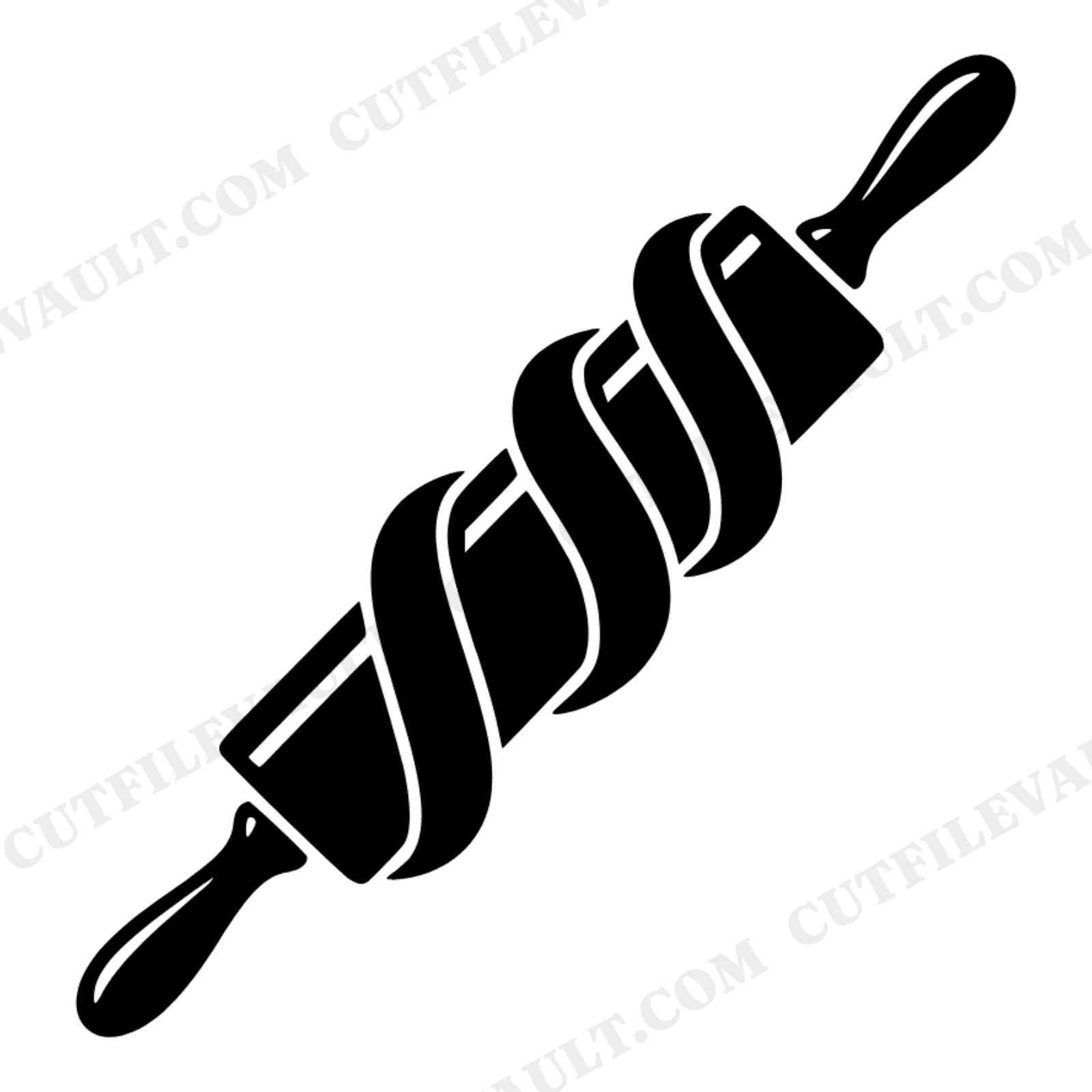 Retro Rolling Pin SVG PNG, 70s Baking Cut File, National Donut Day Design, Diagonal Kitchen Decor, view 1