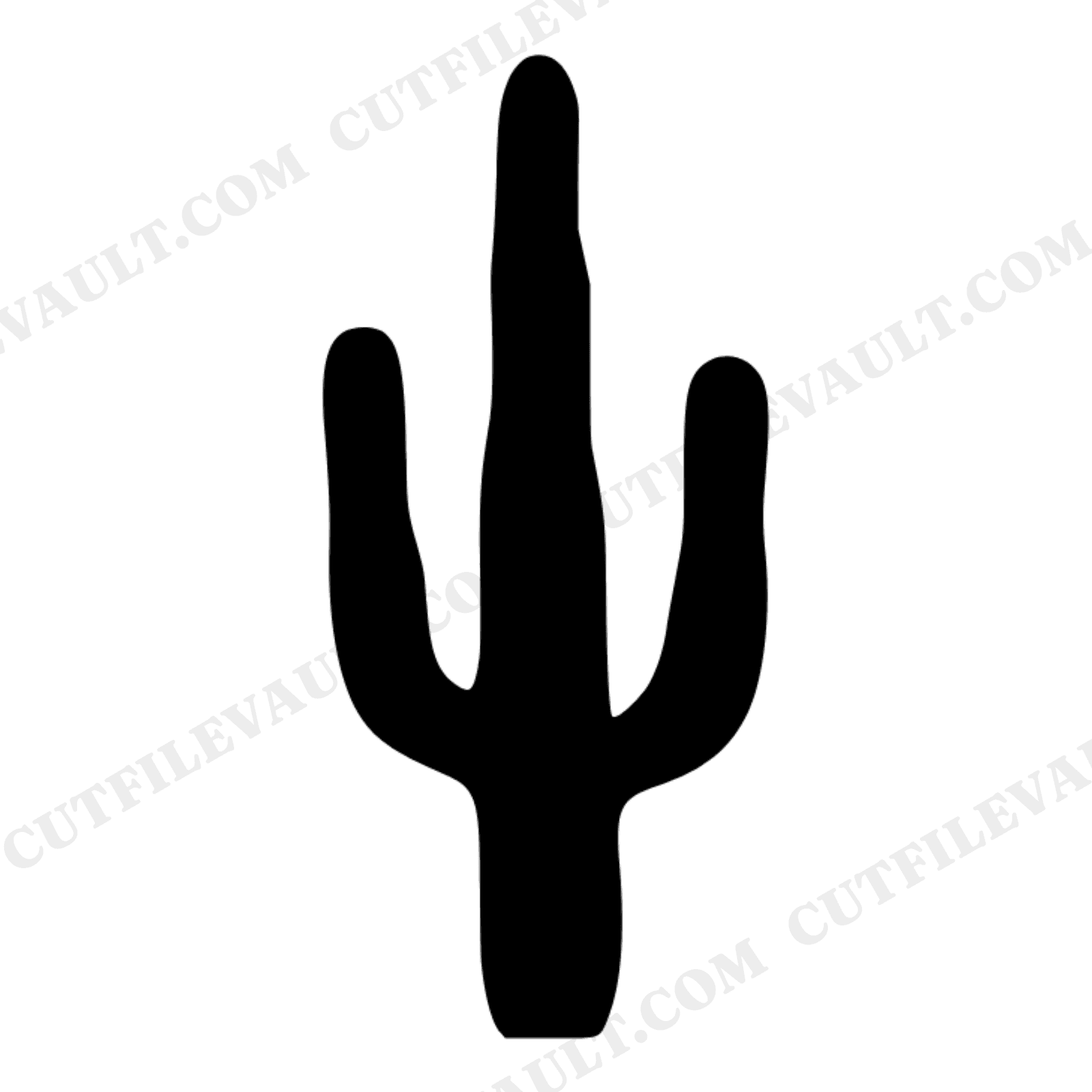 Retro Saguaro Cactus SVG PNG, 70s Desert Cut File, Cinco de Mayo Decor, Three Arm Cactus Silhouette, view 1