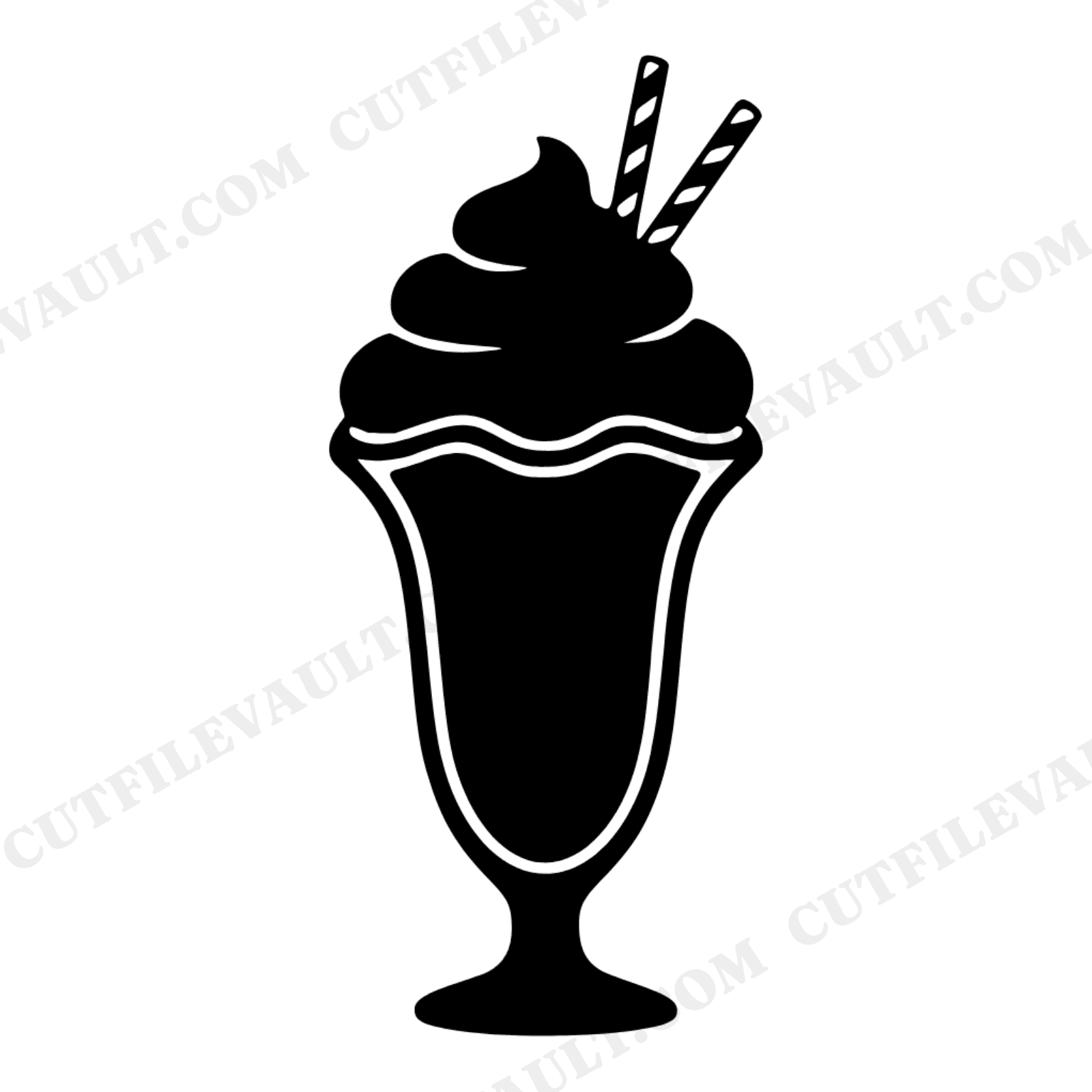 Retro Soda Fountain Parfait Glass SVG PNG Ice Cream Day Cut File Vintage 1950s Malt Shop Design, view 1