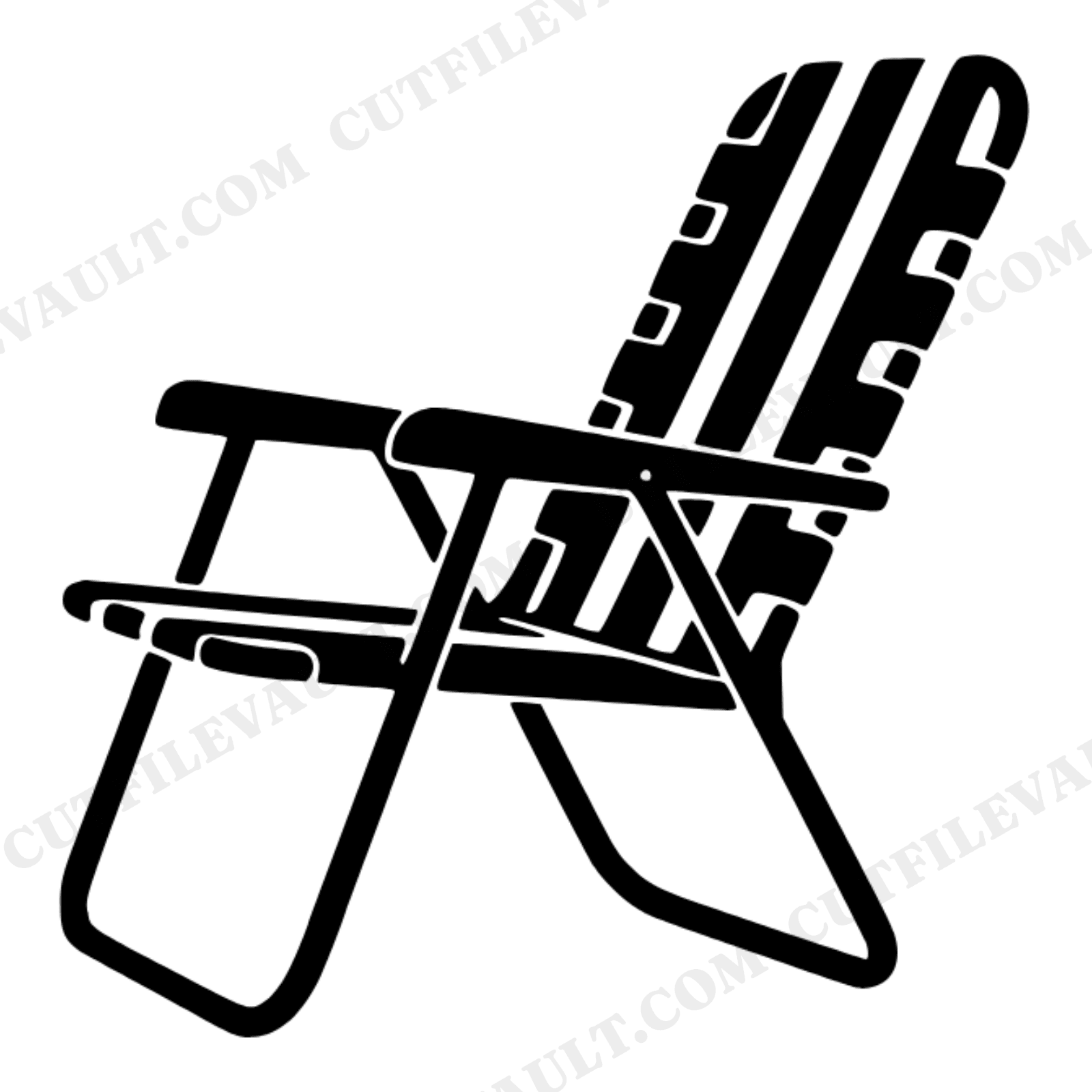 Retro Summer Lawn Chair SVG PNG, Fourth of July Patriotic Silhouette Cut File, Vintage BBQ Design, view 1