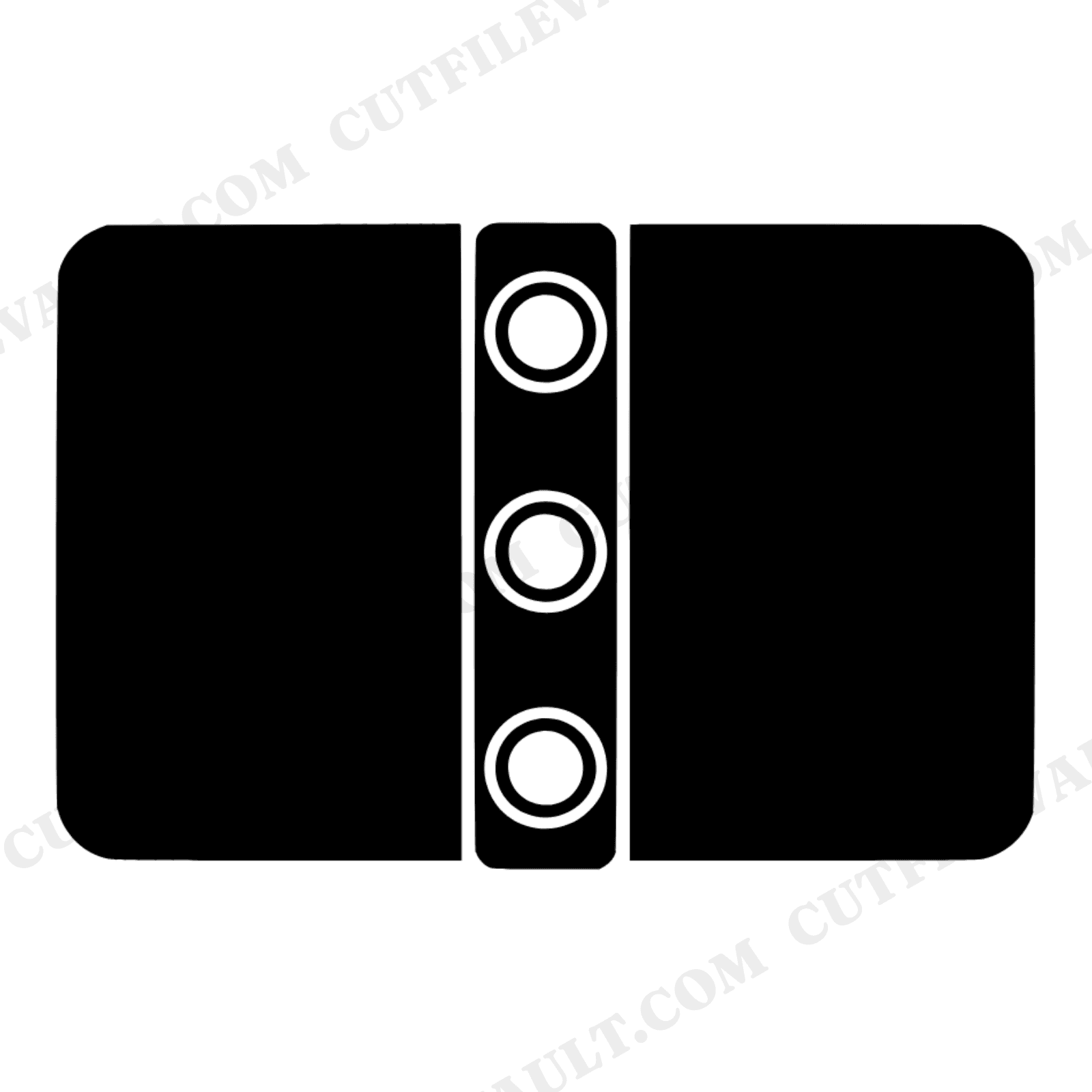 Retro Three Ring Binder SVG PNG, Art Deco Back to School Open Binder Top View Cut File, view 1