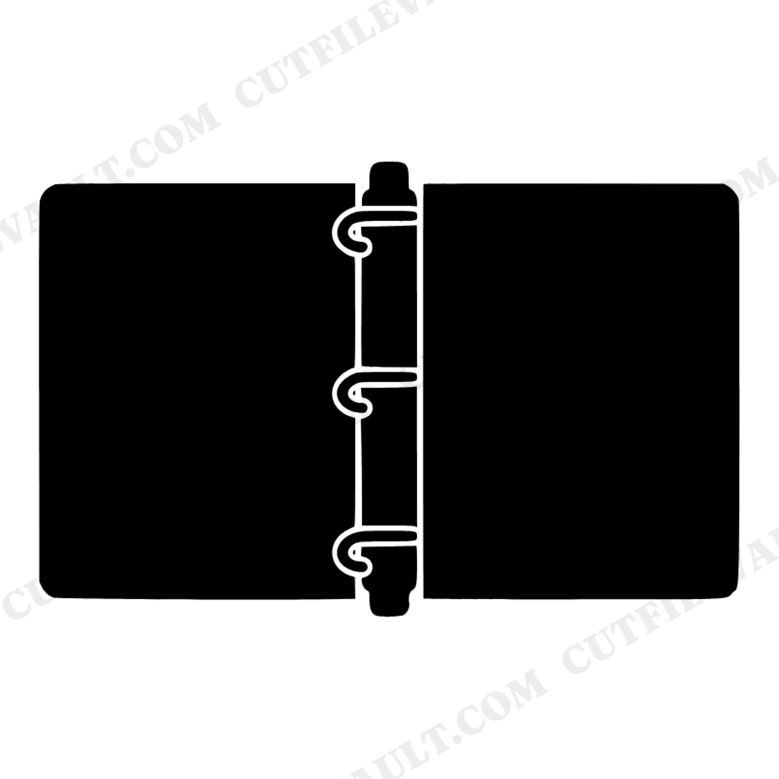 Retro Three Ring Binder SVG PNG Open Binder Top View 70s Back to School Cut File for Cricut, view 1