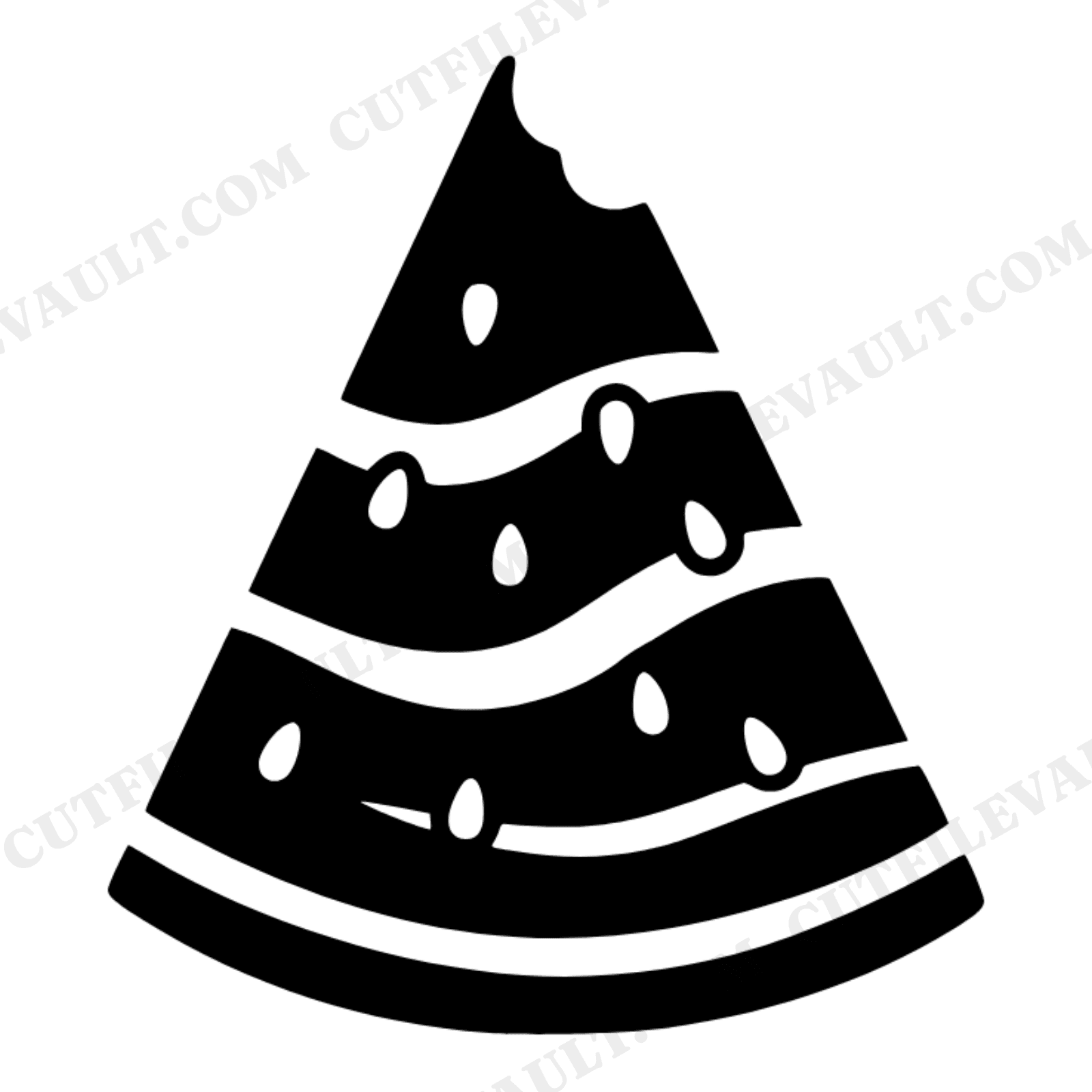 Retro Watermelon SVG PNG, 70s Groovy Watermelon Slice with Bite, Summer Fruit Cut File, view 1