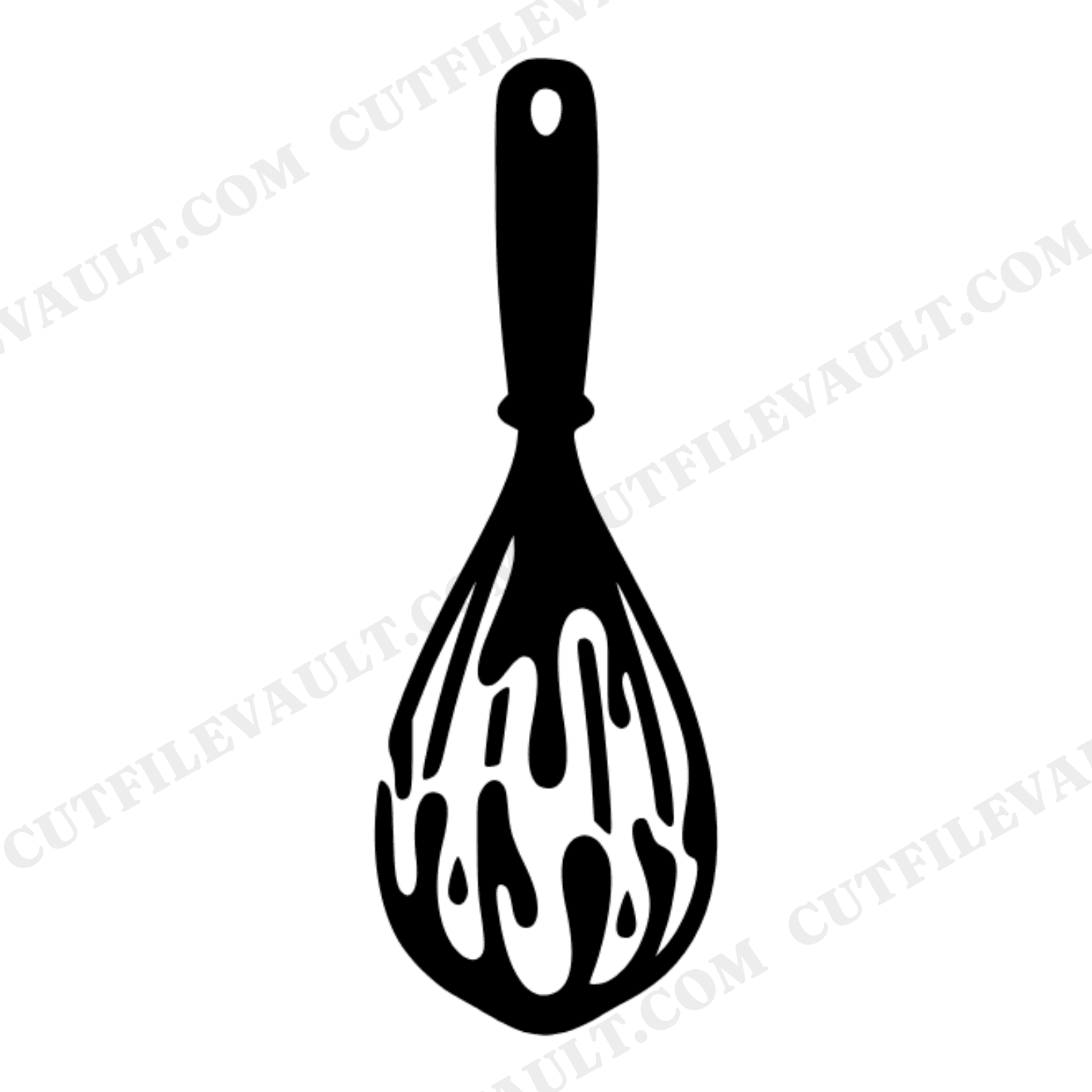 Retro Whisk SVG with Donut Batter Drips PNG, National Donut Day Kitchen Cut File, Vintage Bakery Design, view 1