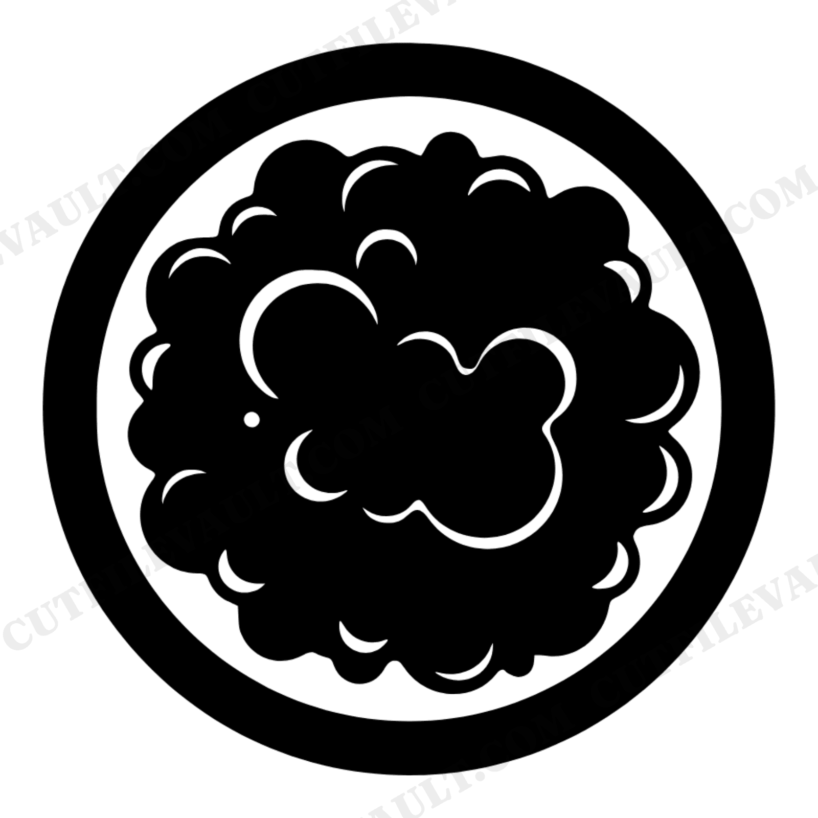 Retro Witch Cauldron SVG PNG Top View Bubbles Halloween 70s Groovy Celestial Mystical Cut File, view 1