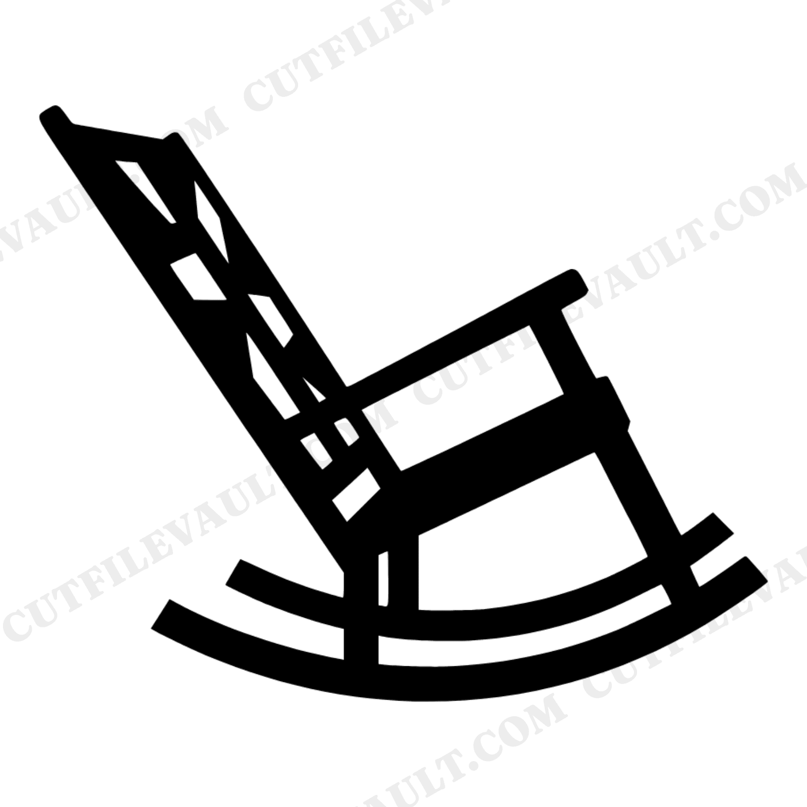 Rocking Chair SVG PNG Grandparents Day Cut File Silhouette Tilted Rocker Nostalgic Craft Design, view 1