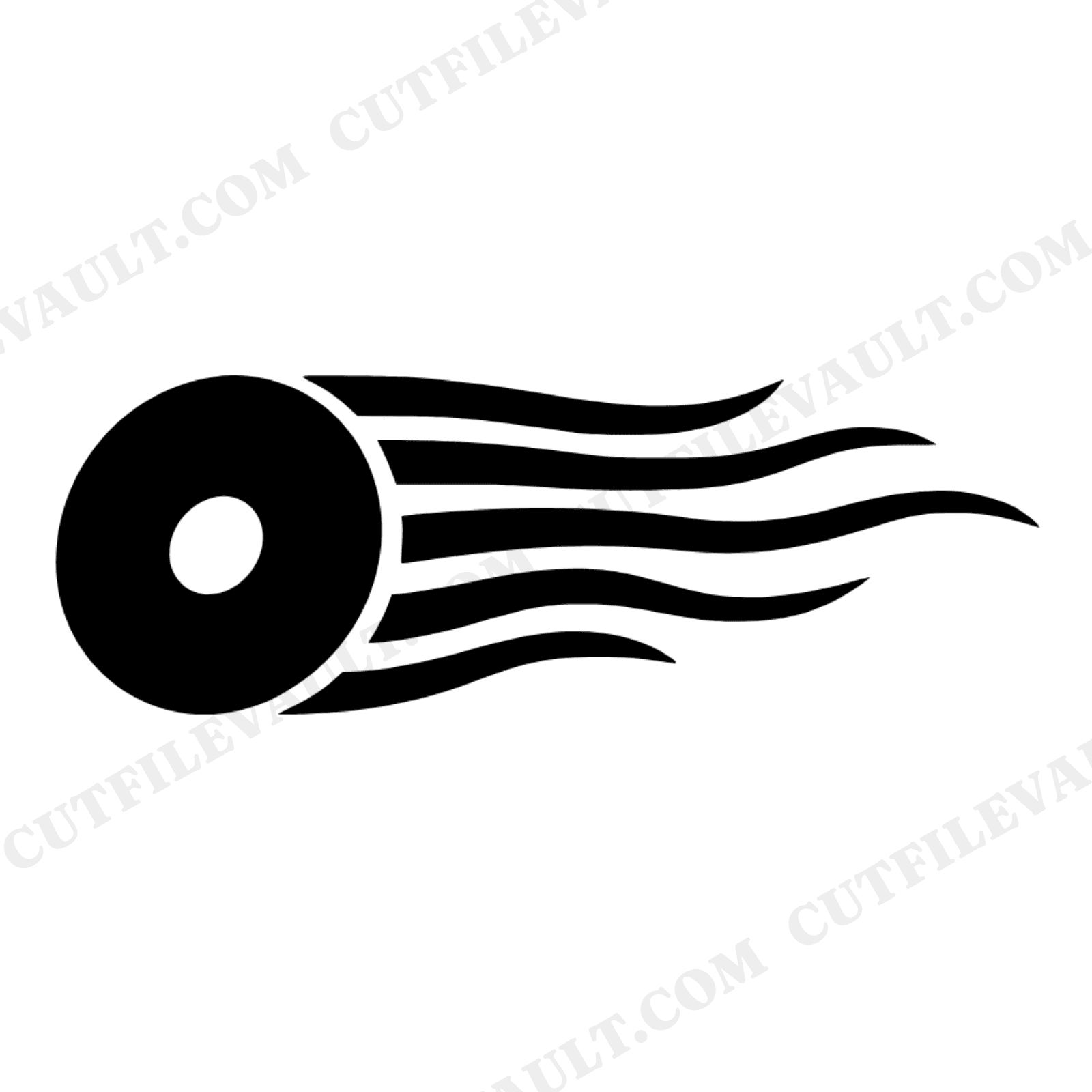 Rolling Donut SVG PNG Mid Century Retro Motion Trail National Donut Day Cut File Cricut Silhouette, view 1