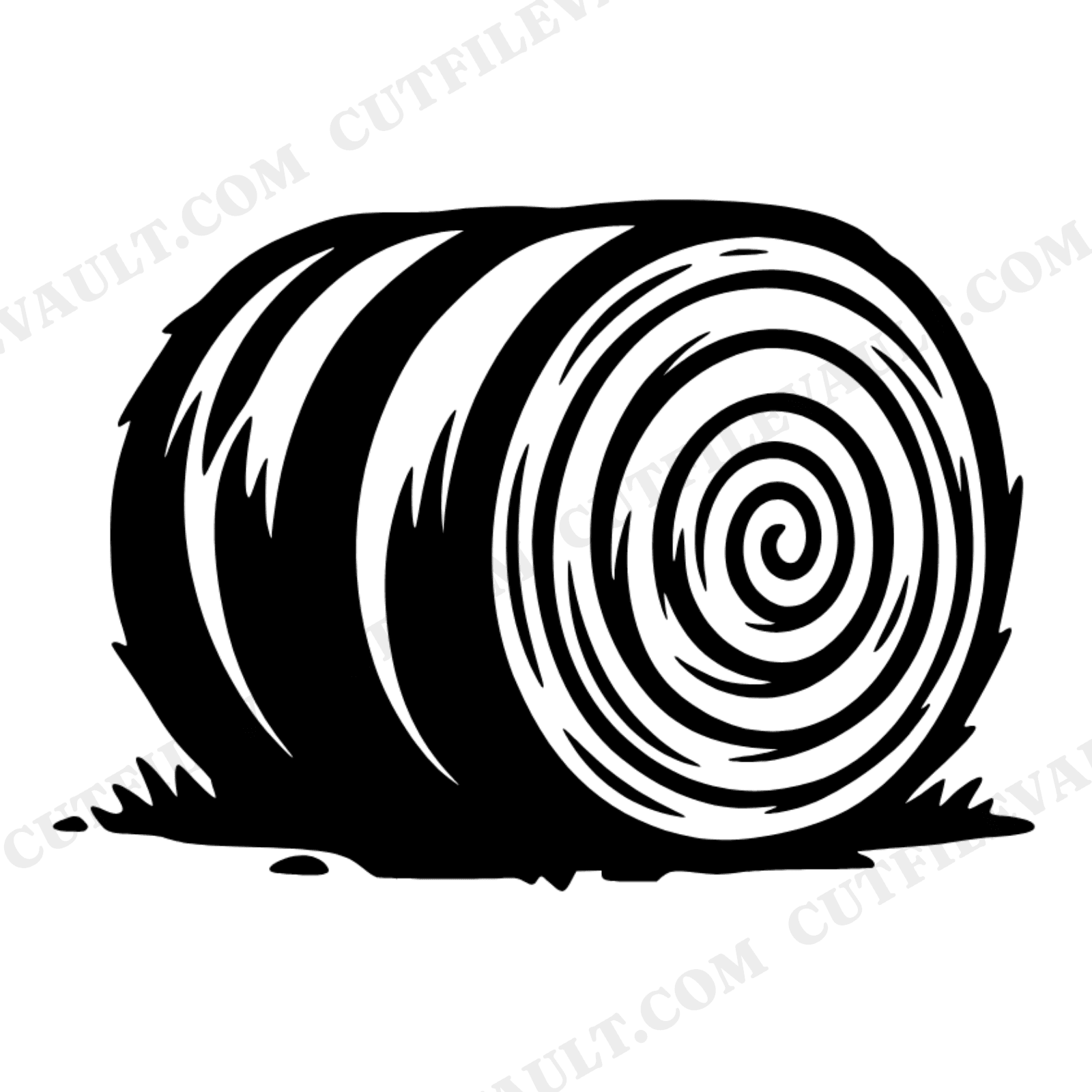 Round Hay Bale SVG PNG, Fall Harvest Silhouette, Autumn Farm Cut File, Pumpkin Spice Season Design, view 1