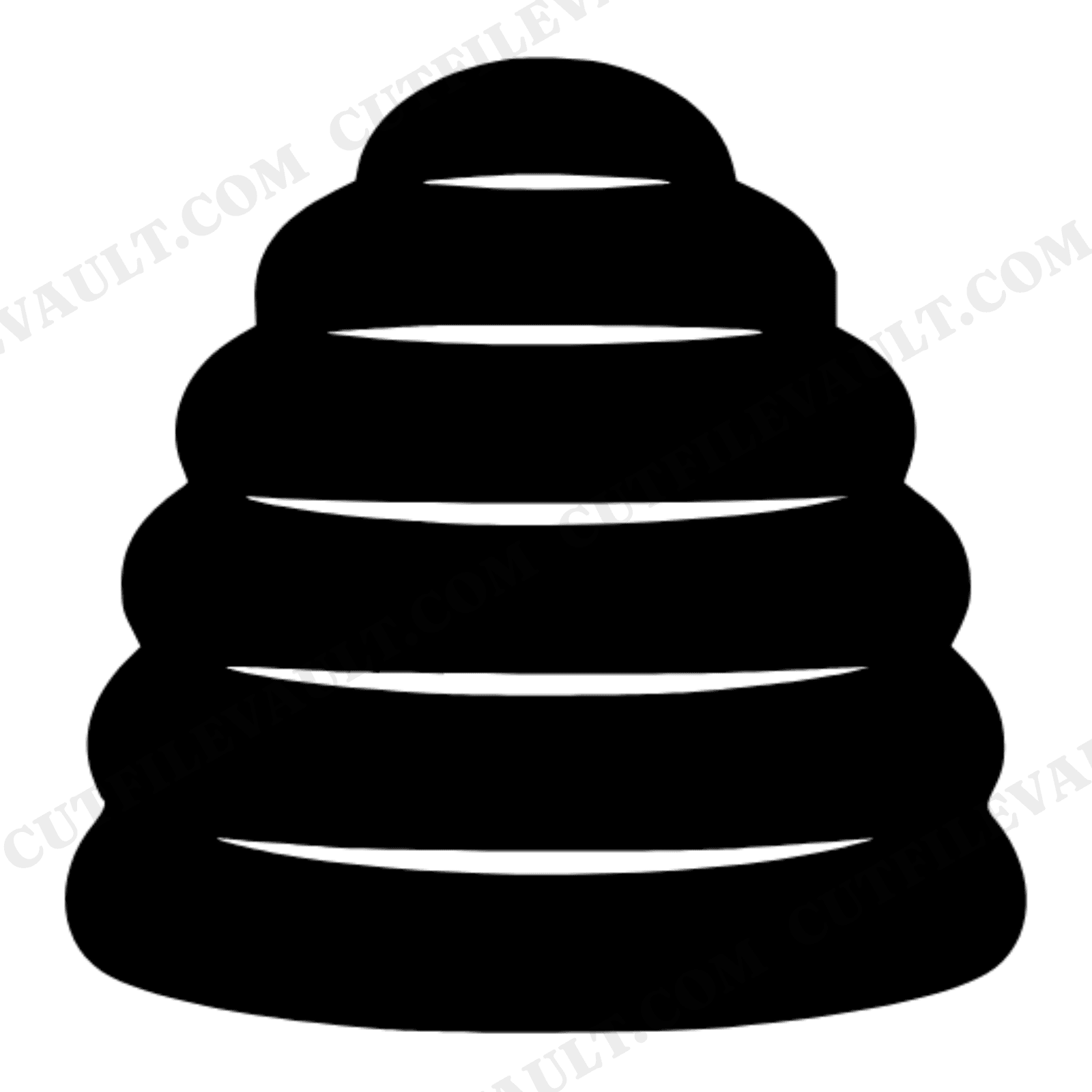 Rustic Honey Skep Beehive SVG PNG, Farmhouse Bee Hive Silhouette Cut File, National Honey Month Decor, view 1