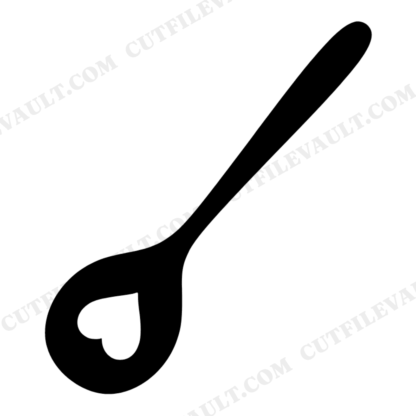Scandinavian Heart Spoon SVG PNG, Nordic Thanksgiving Serving Utensil Cut File, Farmhouse Boho Decor, view 1