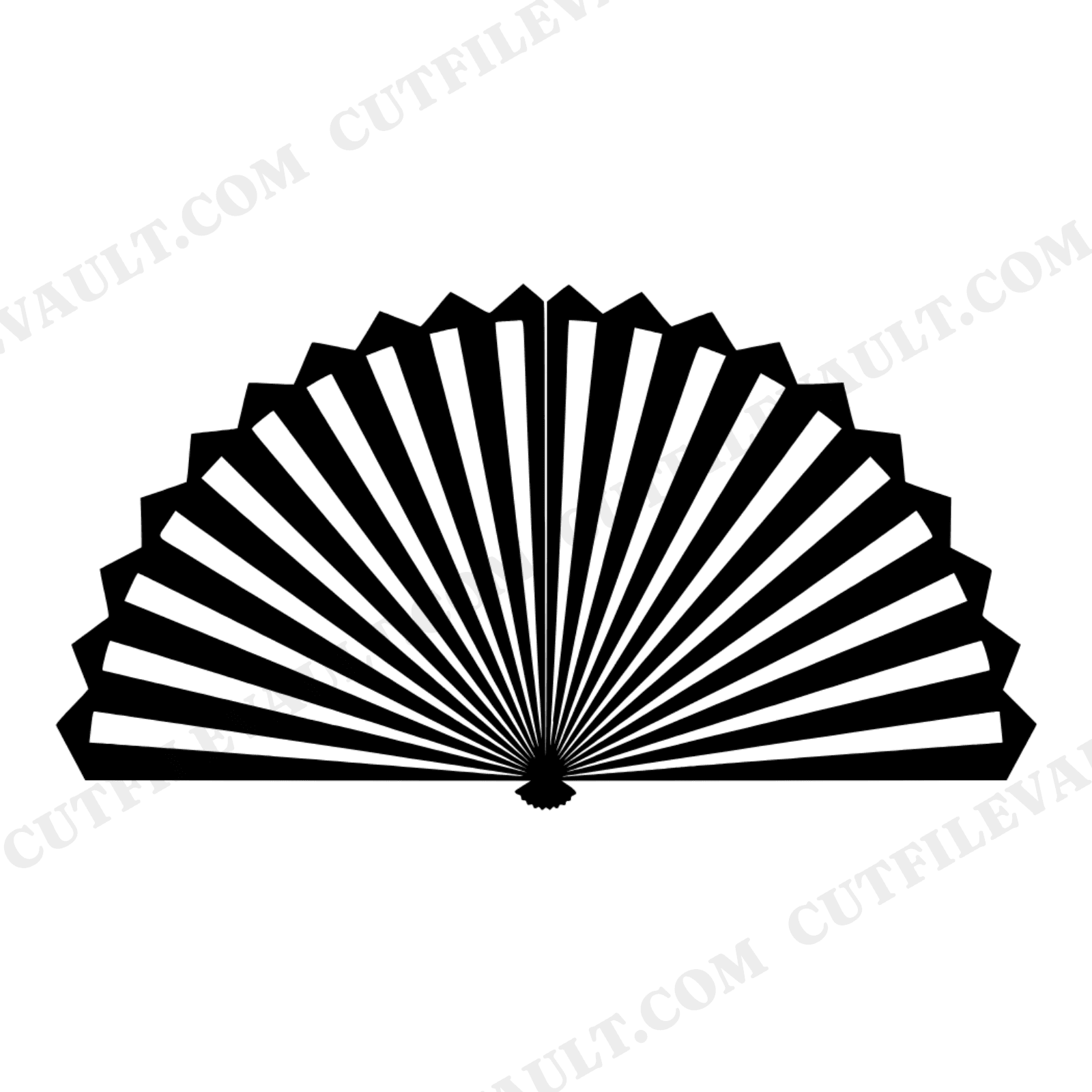 Scandinavian Pleated Fan SVG PNG, Fourth of July Paper Fan Semicircle Cut File, Minimalist Patriotic, view 1