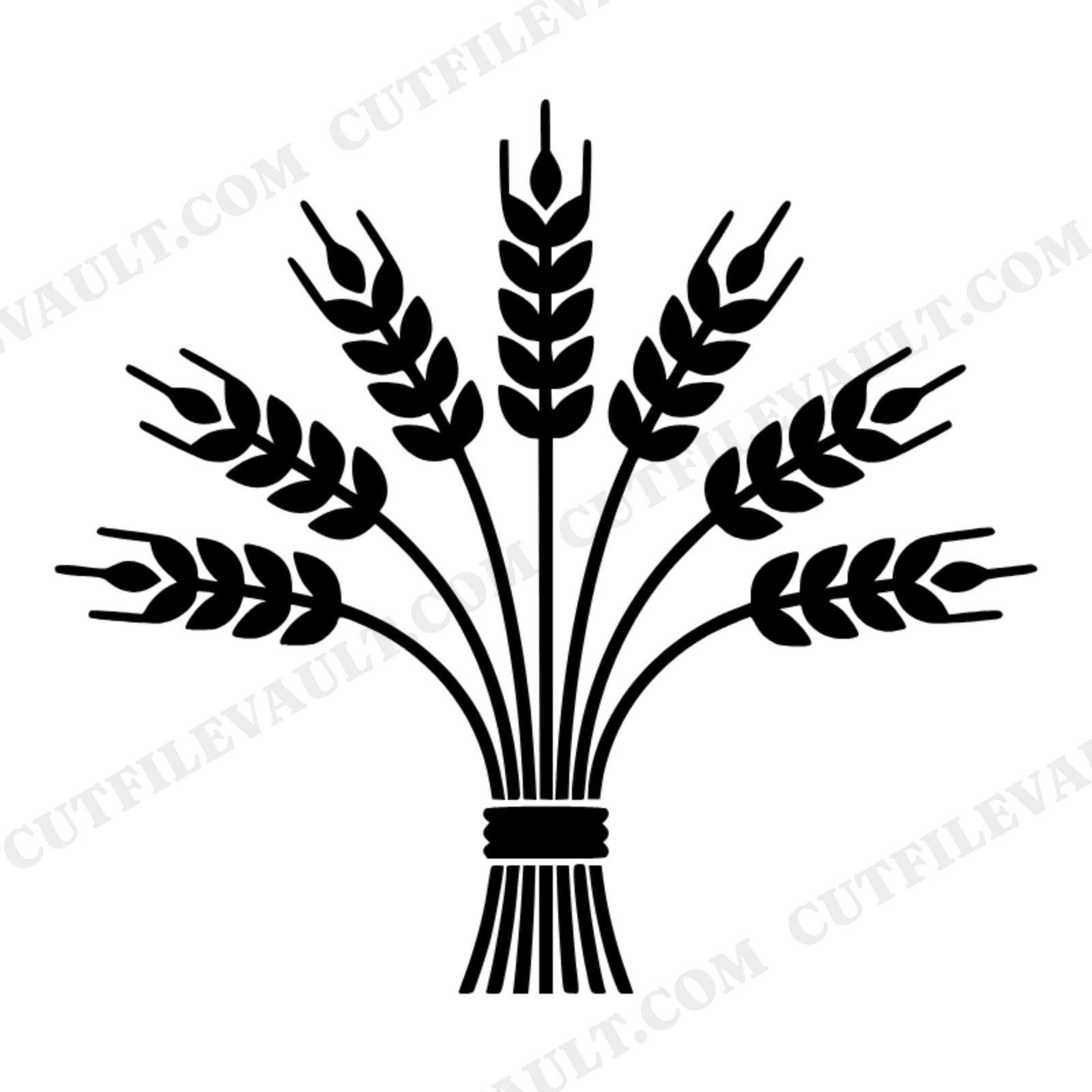 Scandinavian Wheat Bundle Arch SVG PNG, Mid-Century Thanksgiving Harvest Cut File, Minimal Fall Decor, view 1