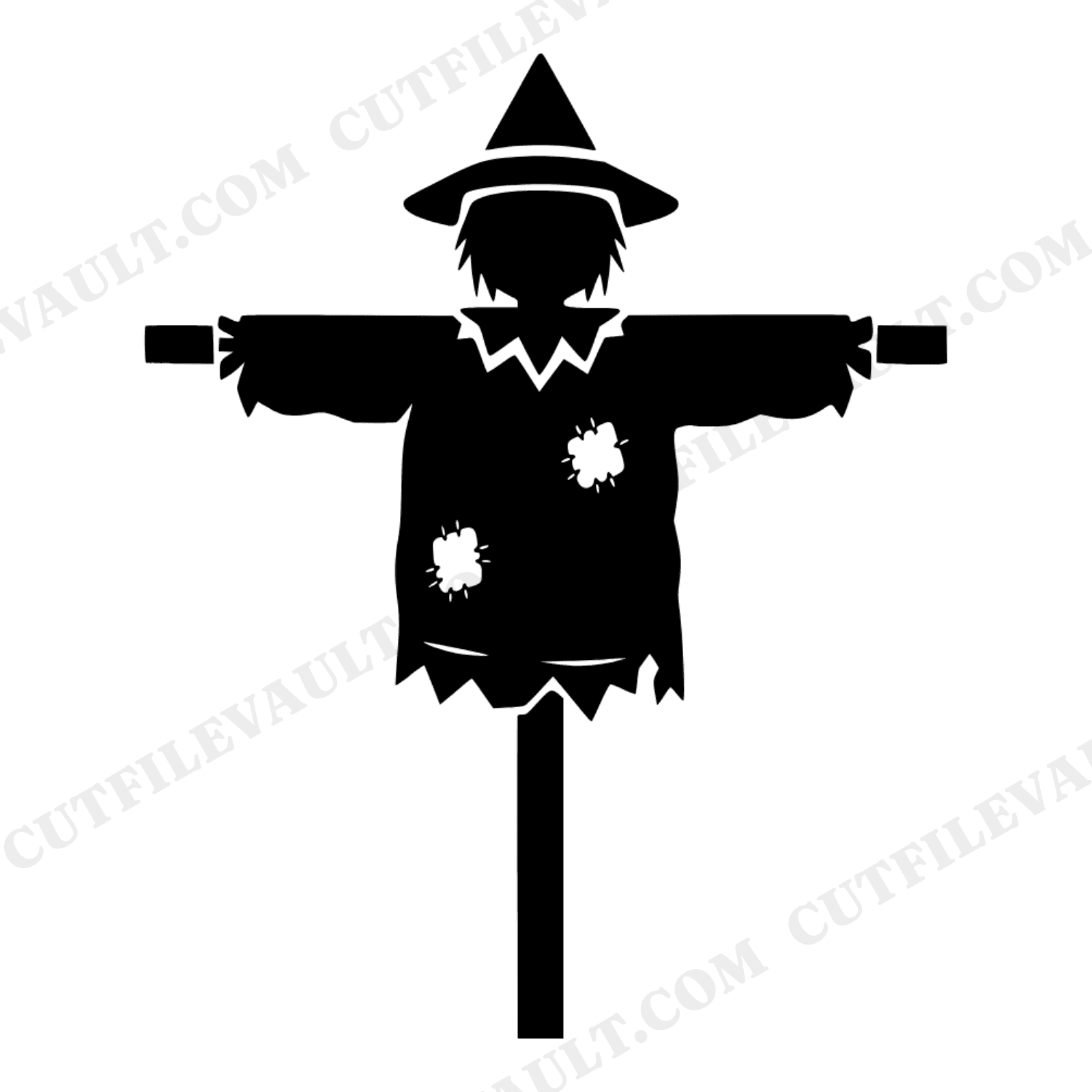 Scarecrow Silhouette SVG PNG Halloween Decor Cut File Rural Guardian Autumn Harvest Vinyl Design, view 1