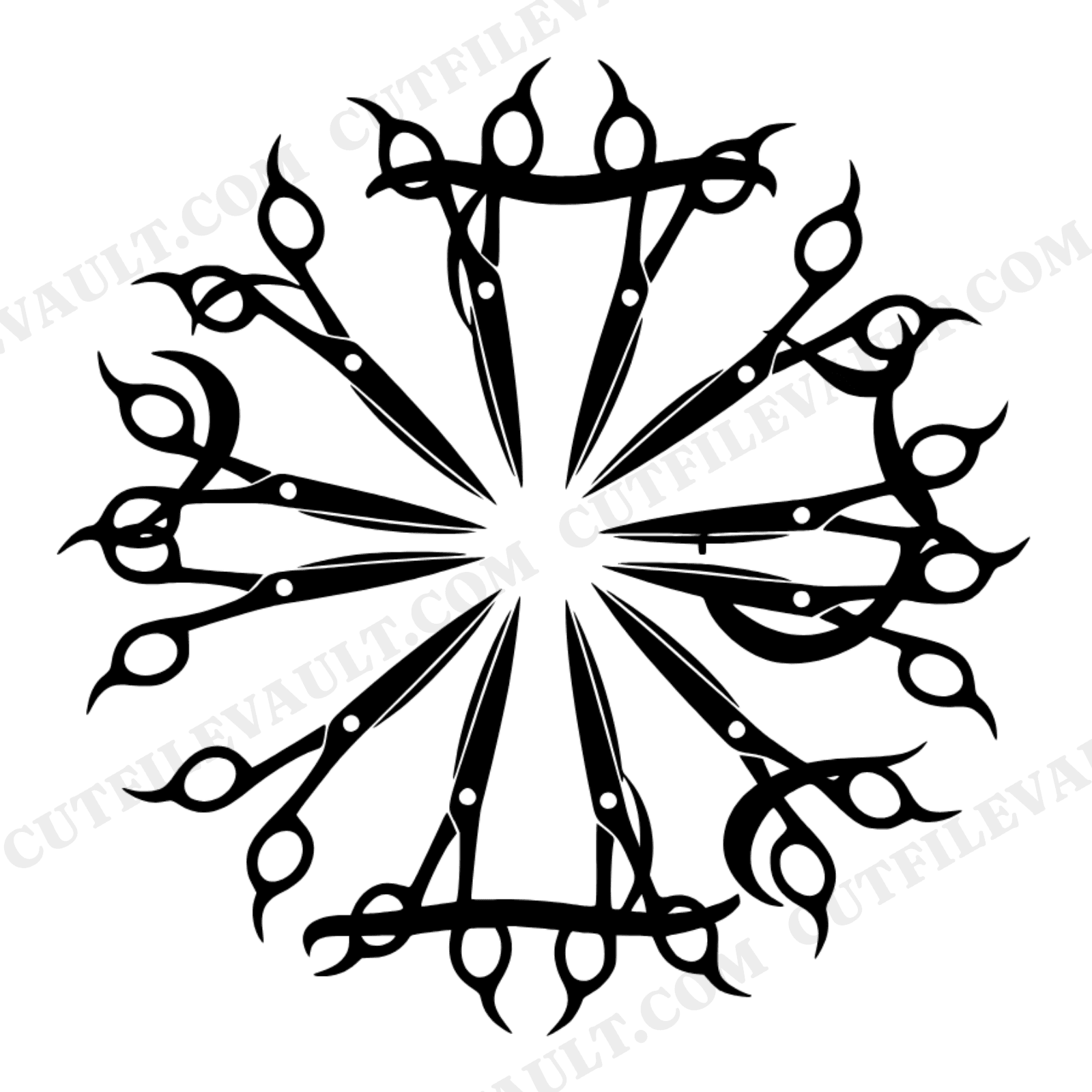 Scissors Mandala SVG PNG Back to School Radial Design Cut File for Cricut Silhouette Teacher Craft, view 1