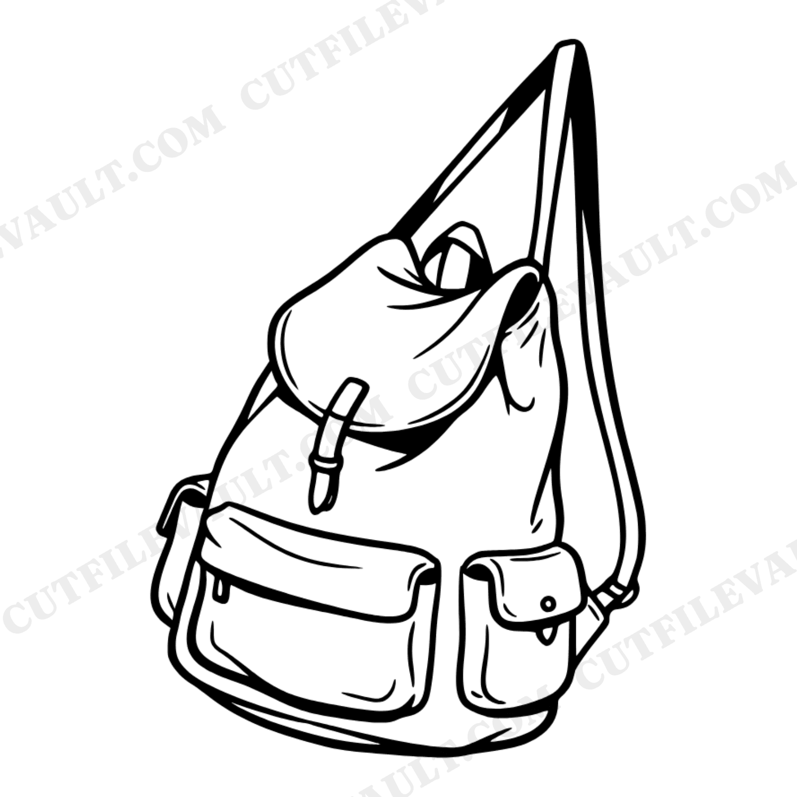 Slouchy Backpack SVG PNG, Boho Back to School Bag Cut File, Student Planner Sticker Design, view 1