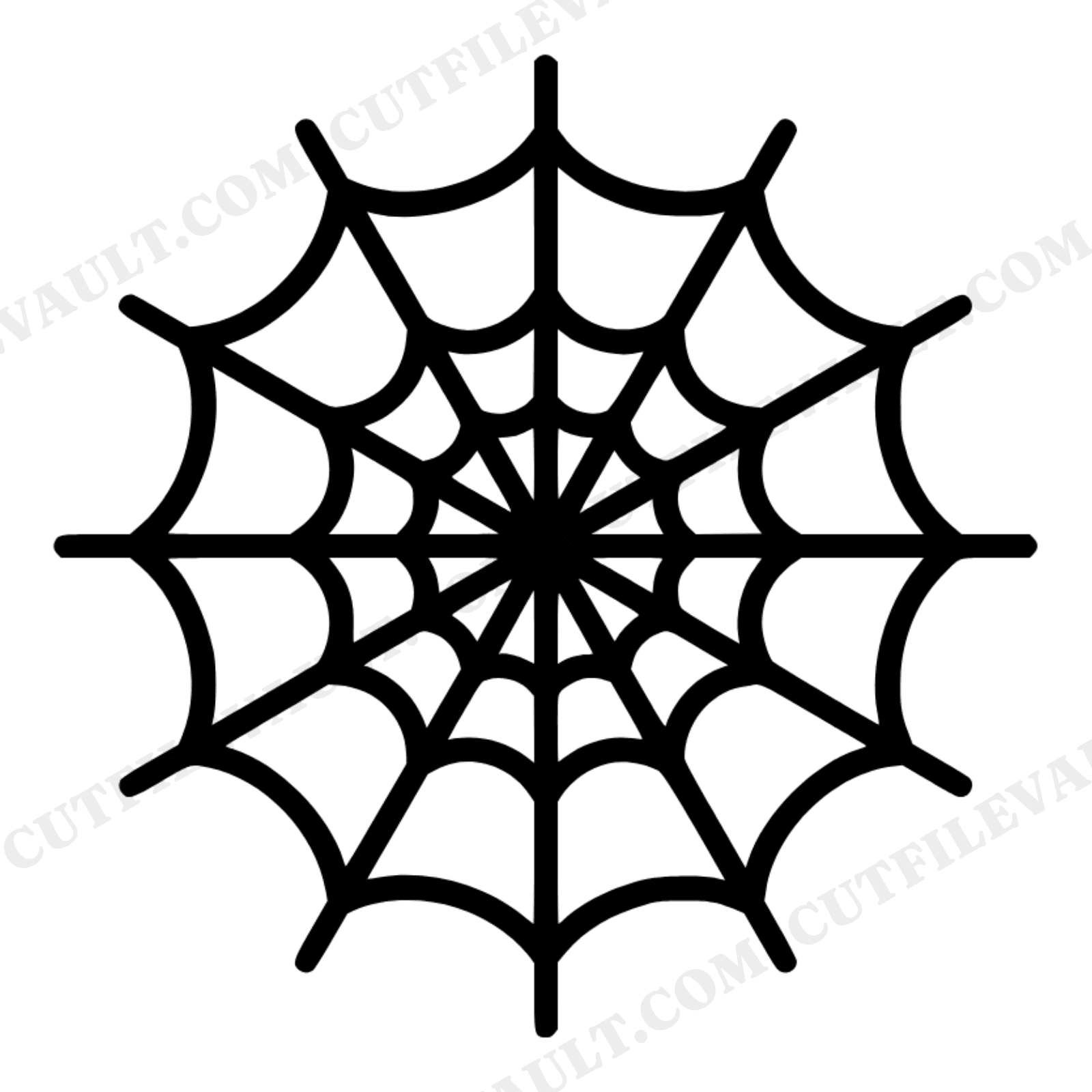 Spider Web Mandala SVG PNG, Eight Point Radial Halloween Cut File, Geometric Web Silhouette Design, view 1