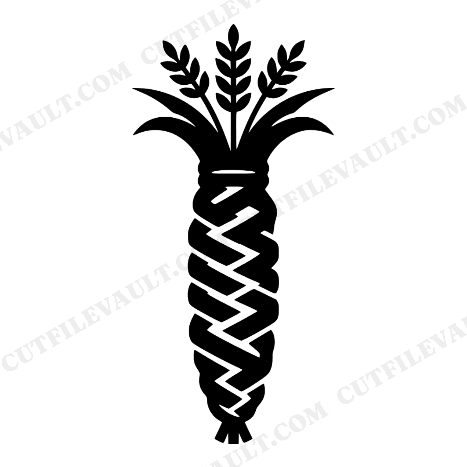 Spiral Corn Dolly SVG PNG, Wheat Crown Talisman Cut File, Autumn Equinox Folk Art Harvest Design, view 1