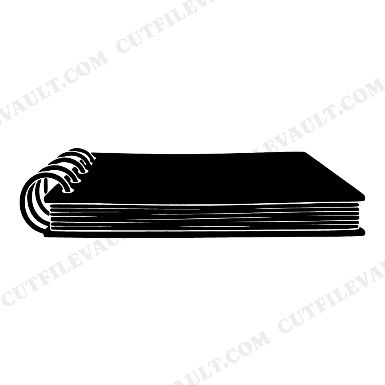 Spiral Notebook Spine View SVG PNG, Back to School Line Art, Scandinavian Minimalist Notebook Cut File, view 1