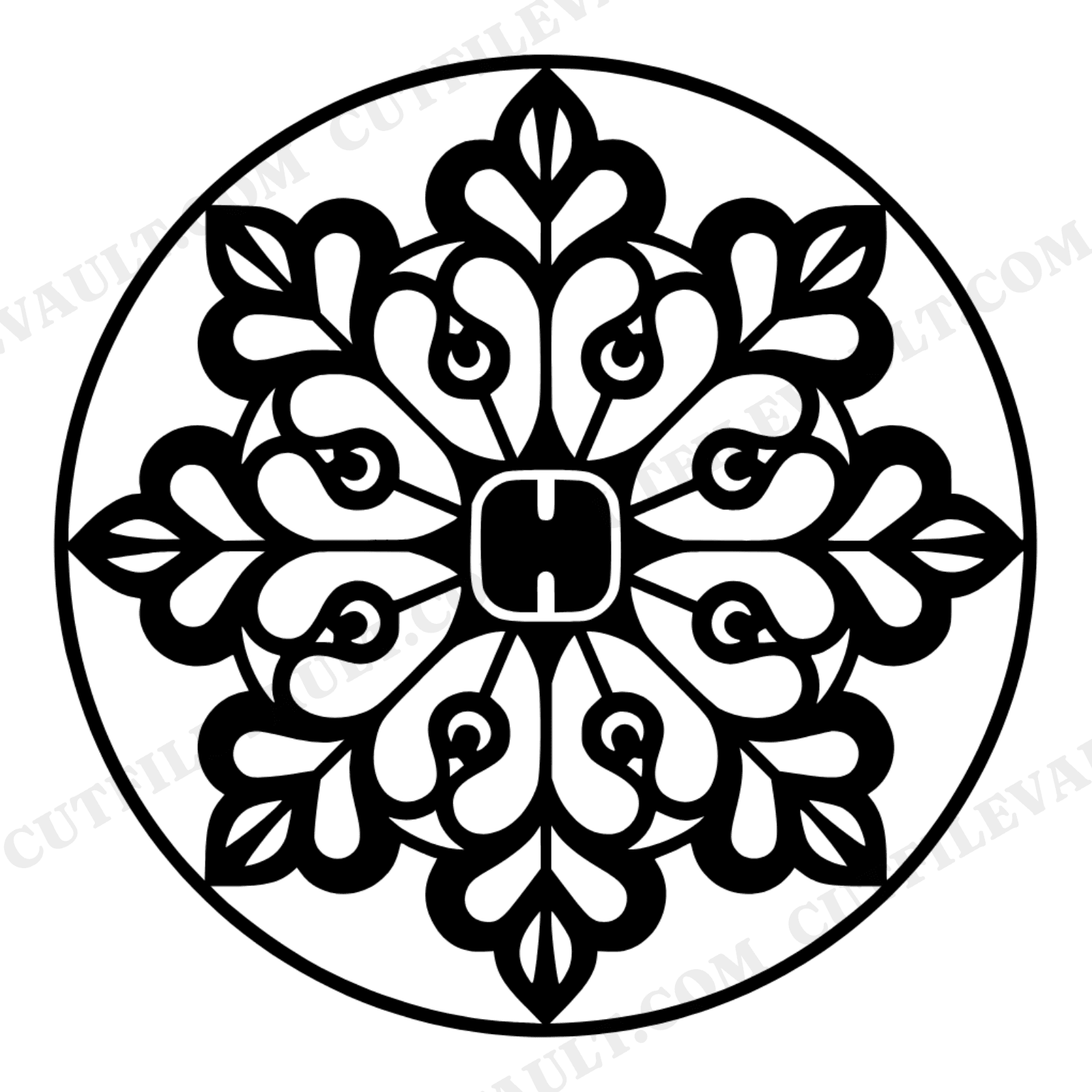 Springform Pan Mandala SVG PNG, Scandinavian Folk Art Cheesecake Baker Kitchen Cut File Design, view 1
