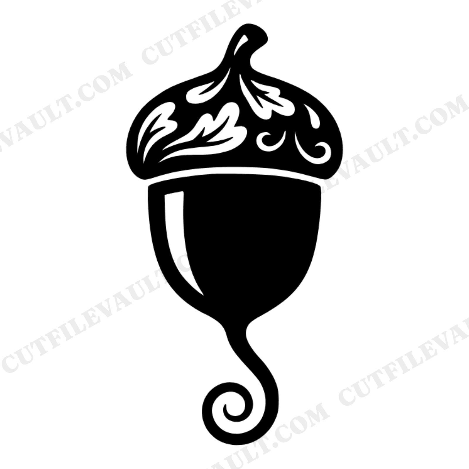 Sprouting Acorn SVG PNG Mystical Woodland Growth Symbol Retro 70s Wave Back to School Cut File, view 1