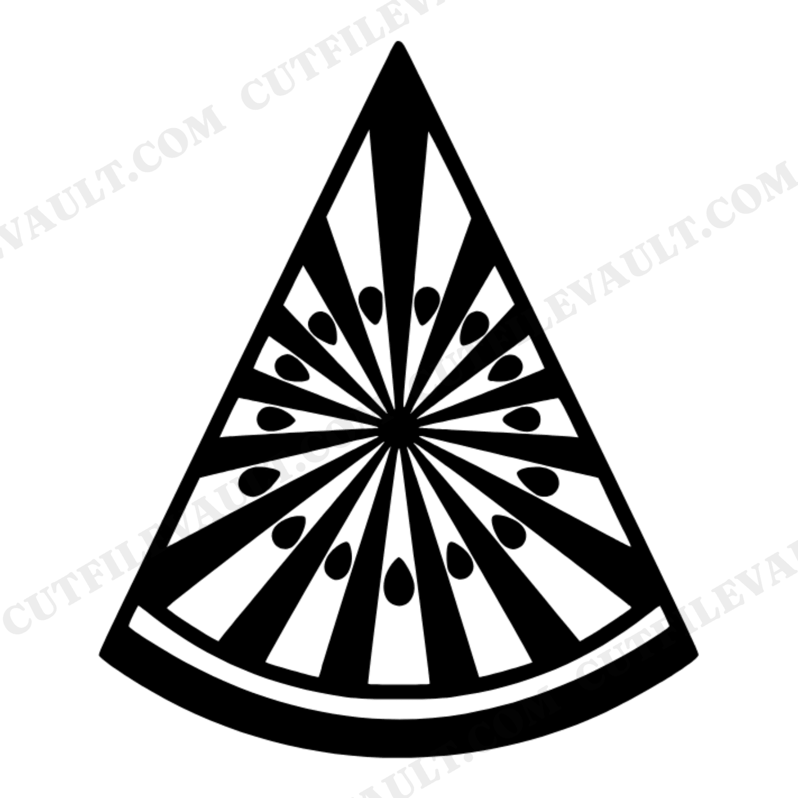 Stained Glass Watermelon SVG PNG, Vintage Botanical Watermelon Wedge Cut File, Summer Fruit Design, view 1