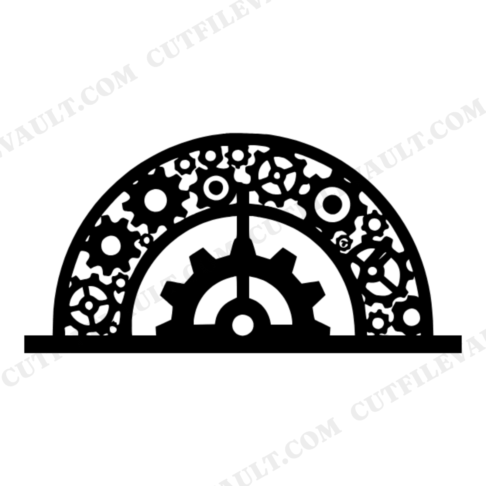 Steampunk Protractor SVG PNG, Gear Silhouette Cut File, Back to School Decor, Farmhouse Wall Art, view 1