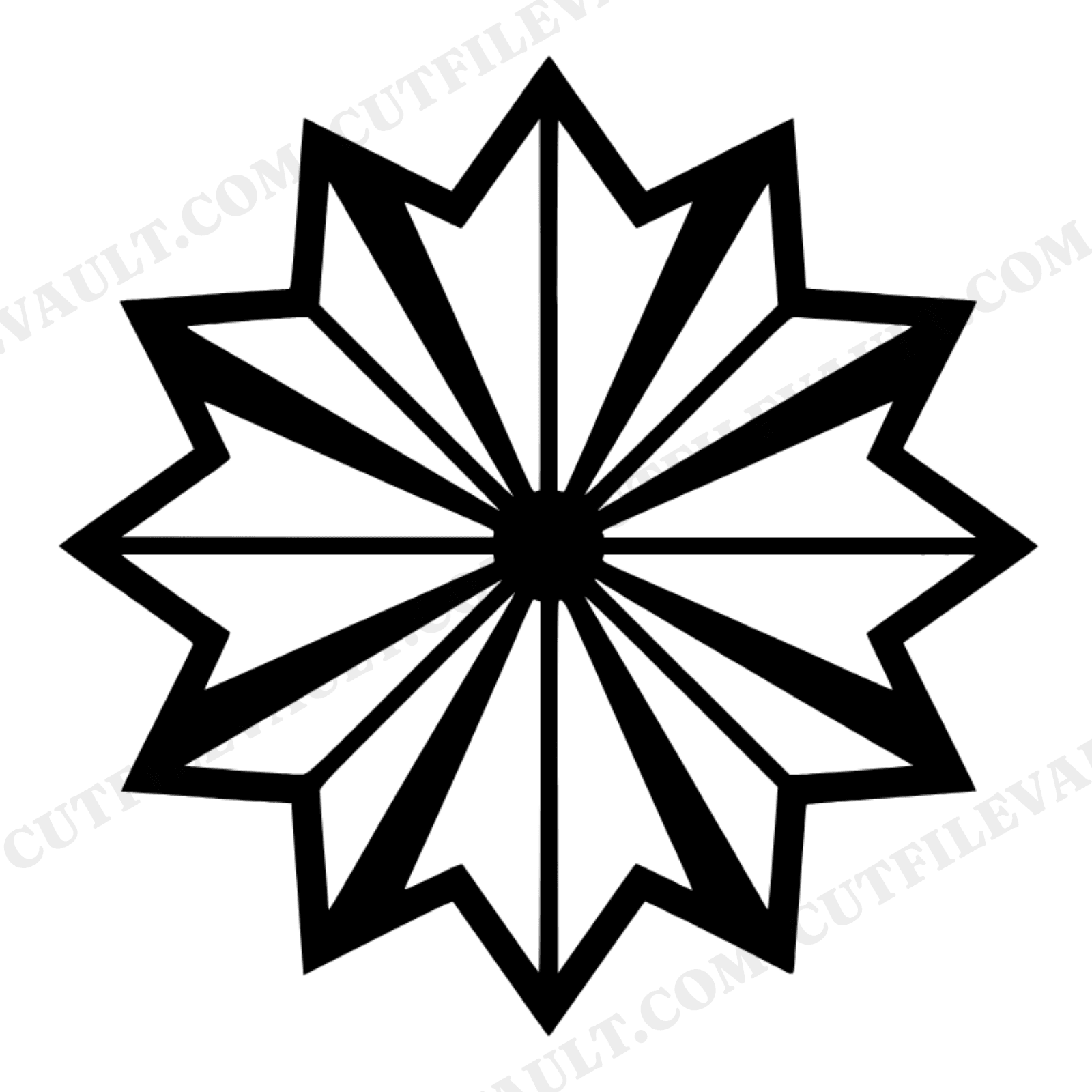 Summer Solstice Beach Umbrella SVG PNG Art Deco Geometric Radial Sunburst Cut File Design, view 1