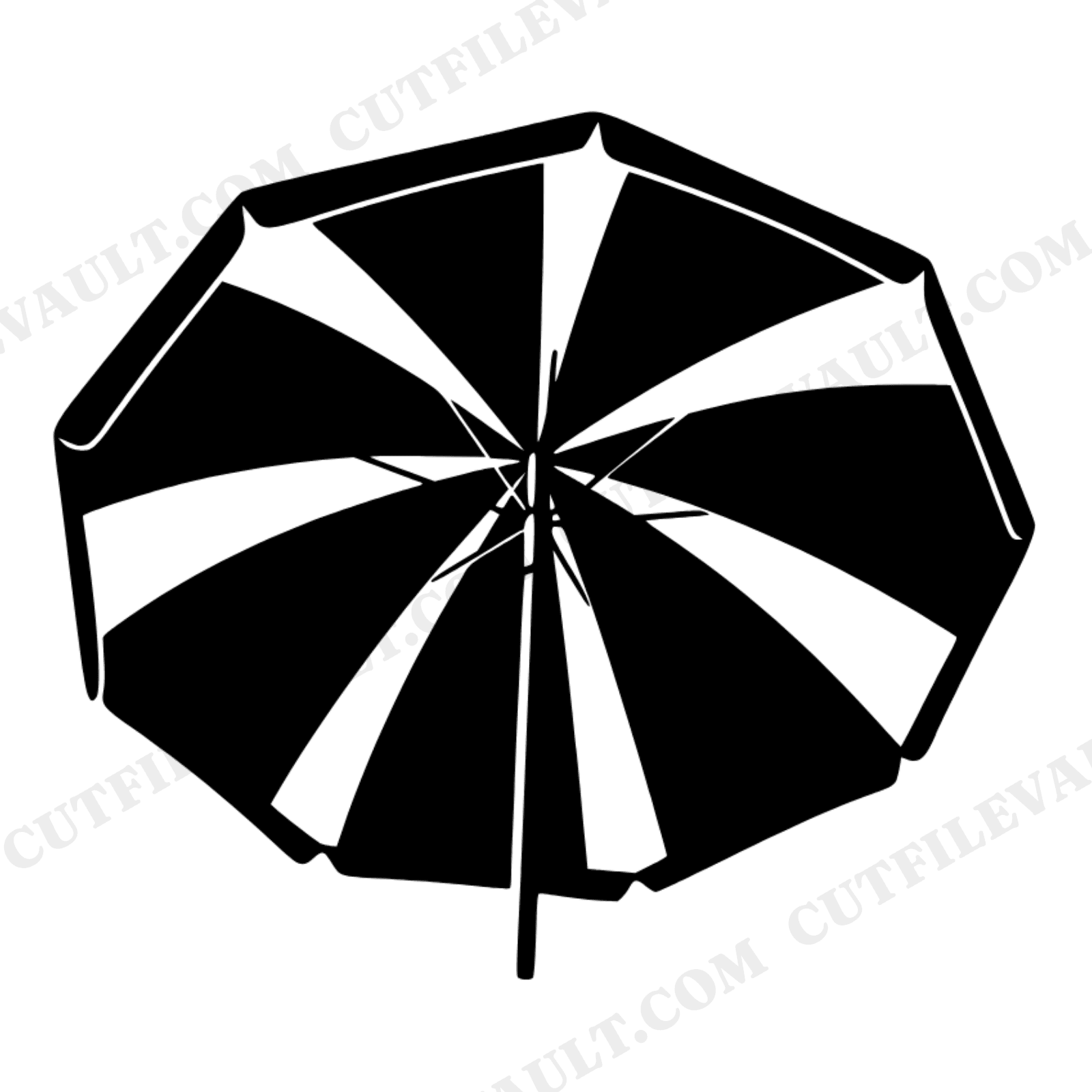 Summer Solstice Beach Umbrella SVG PNG Art Deco Sunburst Cut File Geometric Brutalist Design, view 1