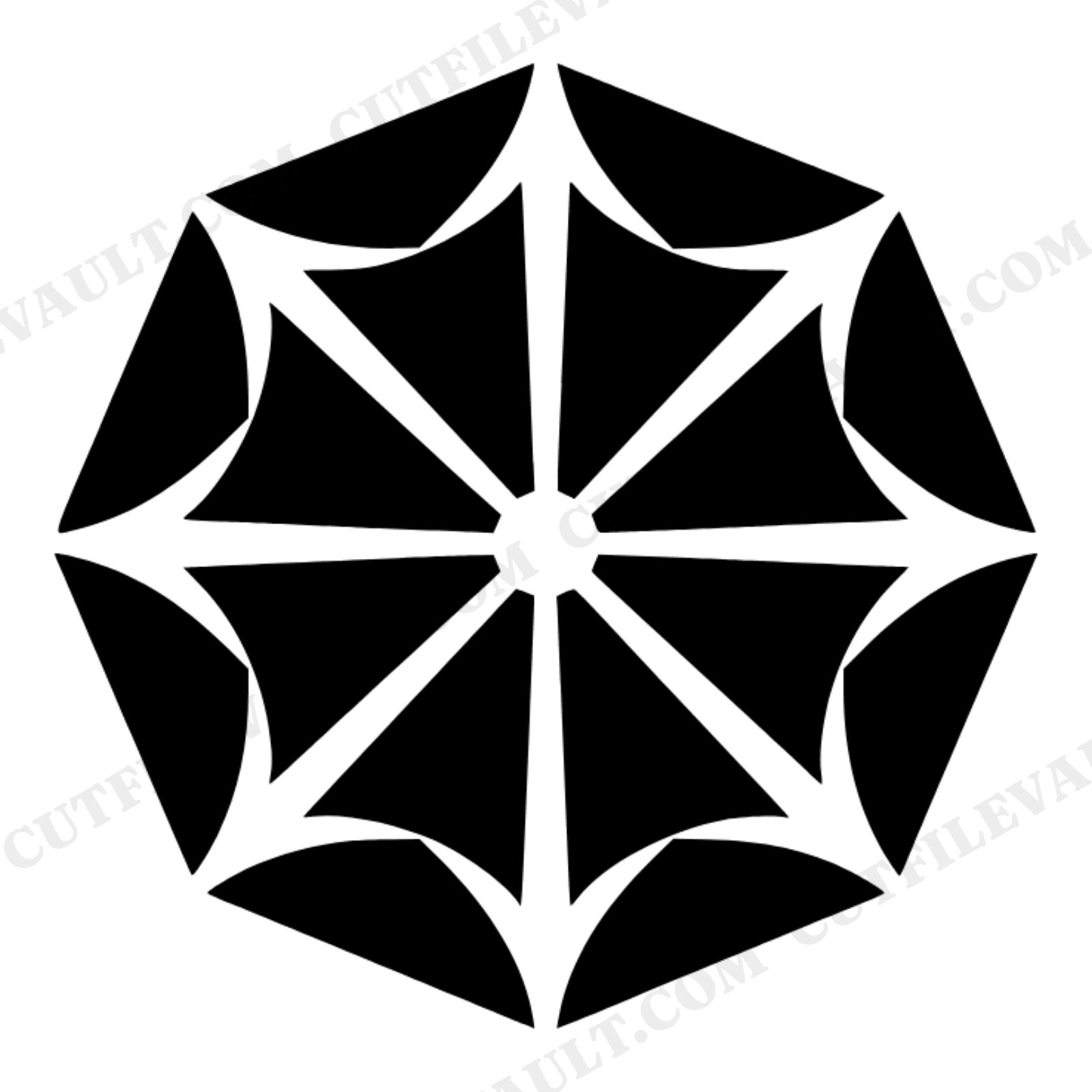 Summer Solstice Beach Umbrella SVG PNG Art Deco Sunburst Overhead View Retro 70s Cut File, view 1