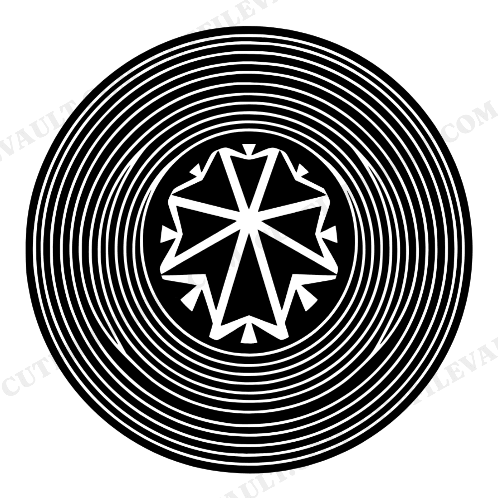 Summer Solstice Cowboy Hat SVG PNG, Mid-Century Minimal Overhead View Cut File for Cricut, view 1