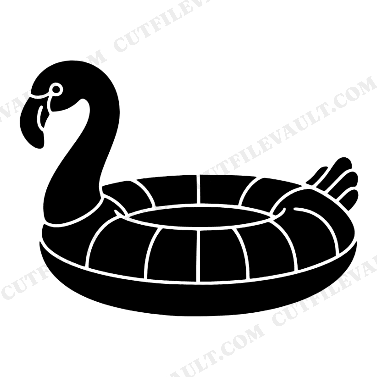 Summer Solstice Flamingo Moon SVG PNG, Crescent Pool Float Art Deco Cut File for Cricut Silhouette, view 1