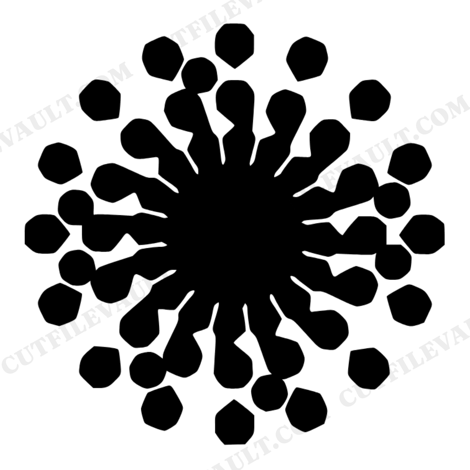 Summer Solstice Honeycomb SVG PNG, Abstract Hexagon Burst Cut File, Art Deco Radial Design, view 1