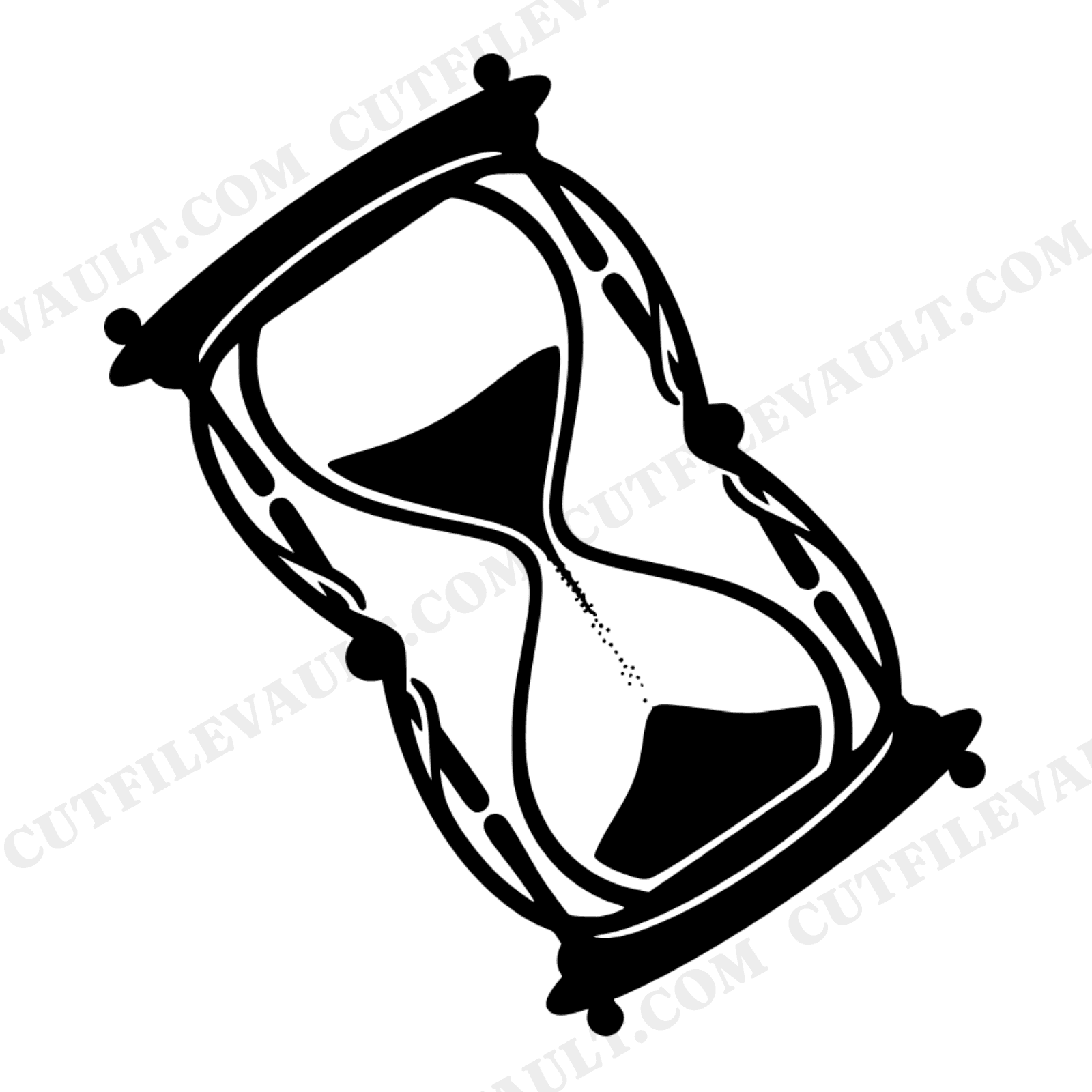Summer Solstice Hourglass SVG PNG, Boho Vintage Hourglass Cut File, Art Nouveau Celestial SVG, view 1