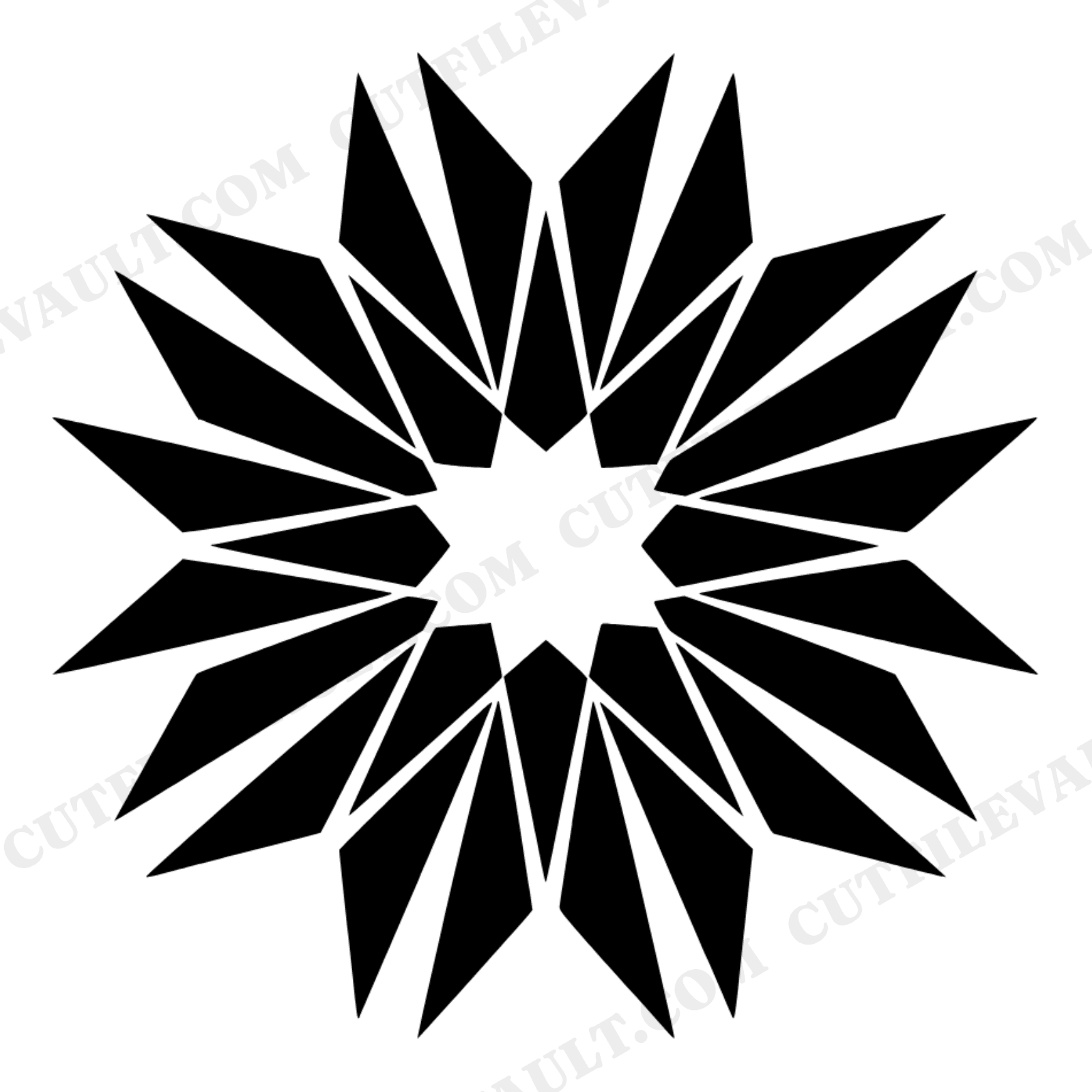 Summer Solstice Pineapple Crown Mandala SVG PNG, Geometric Sun Ray Silhouette Cut File, view 1