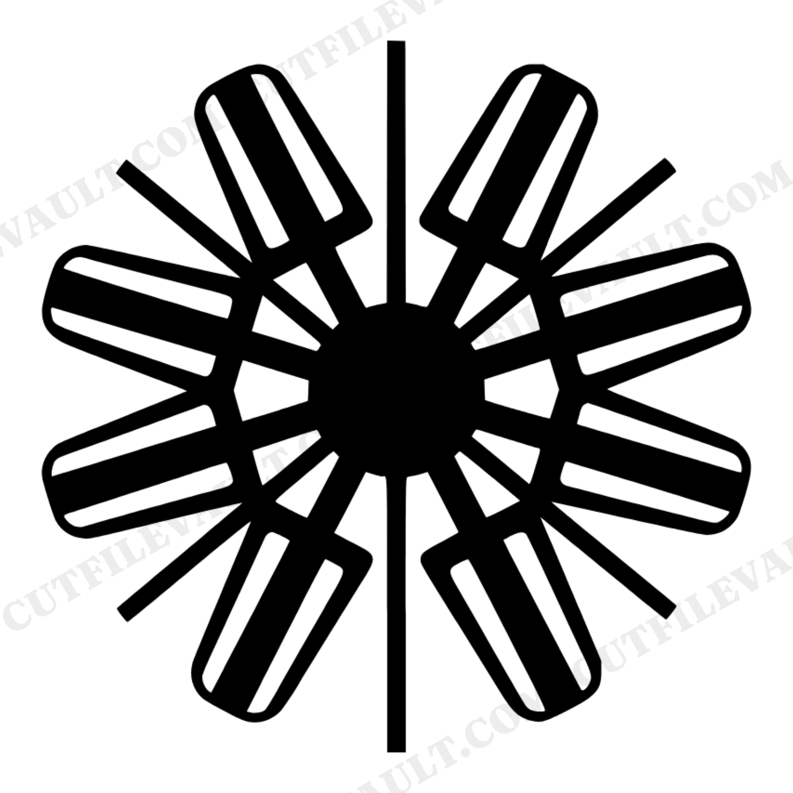 Summer Solstice Popsicle Sunburst Mandala SVG PNG Retro 70s Groovy Cut File Art Deco Design, view 1