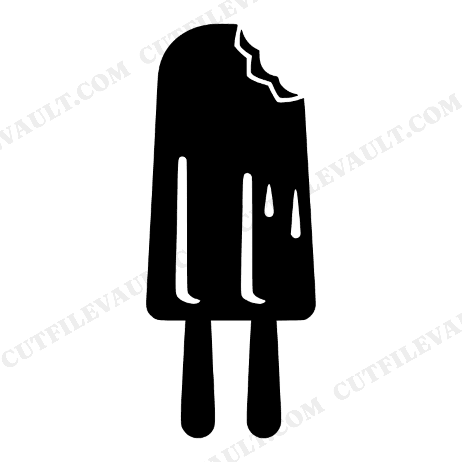 Summer Solstice Popsicle SVG PNG, Twin Stick Ice Pop Silhouette, Geometric Bite Mark Cut File, view 1
