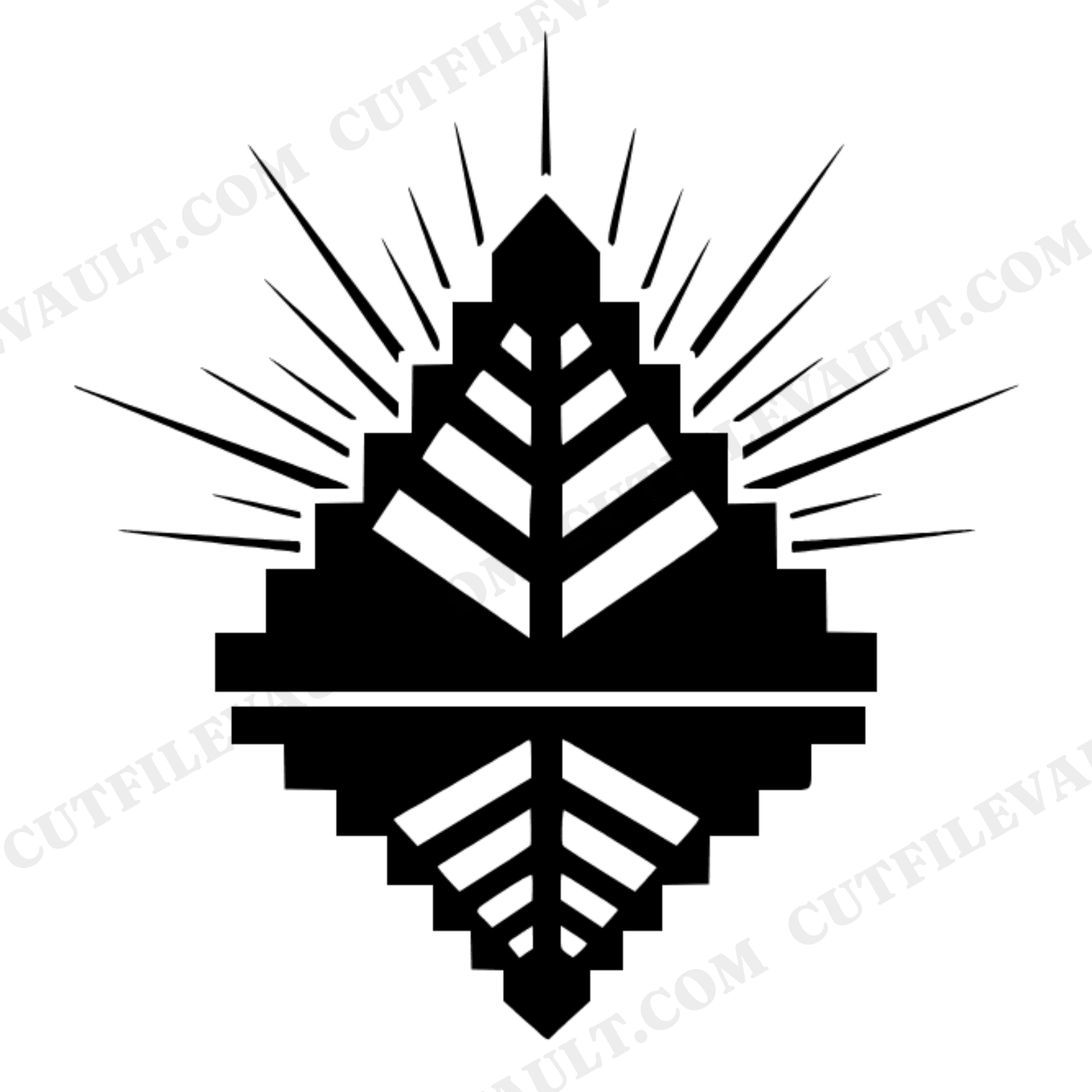 Summer Solstice Sundial SVG PNG Art Deco Geometric Shadow Design Cut File for Cricut Silhouette, view 1