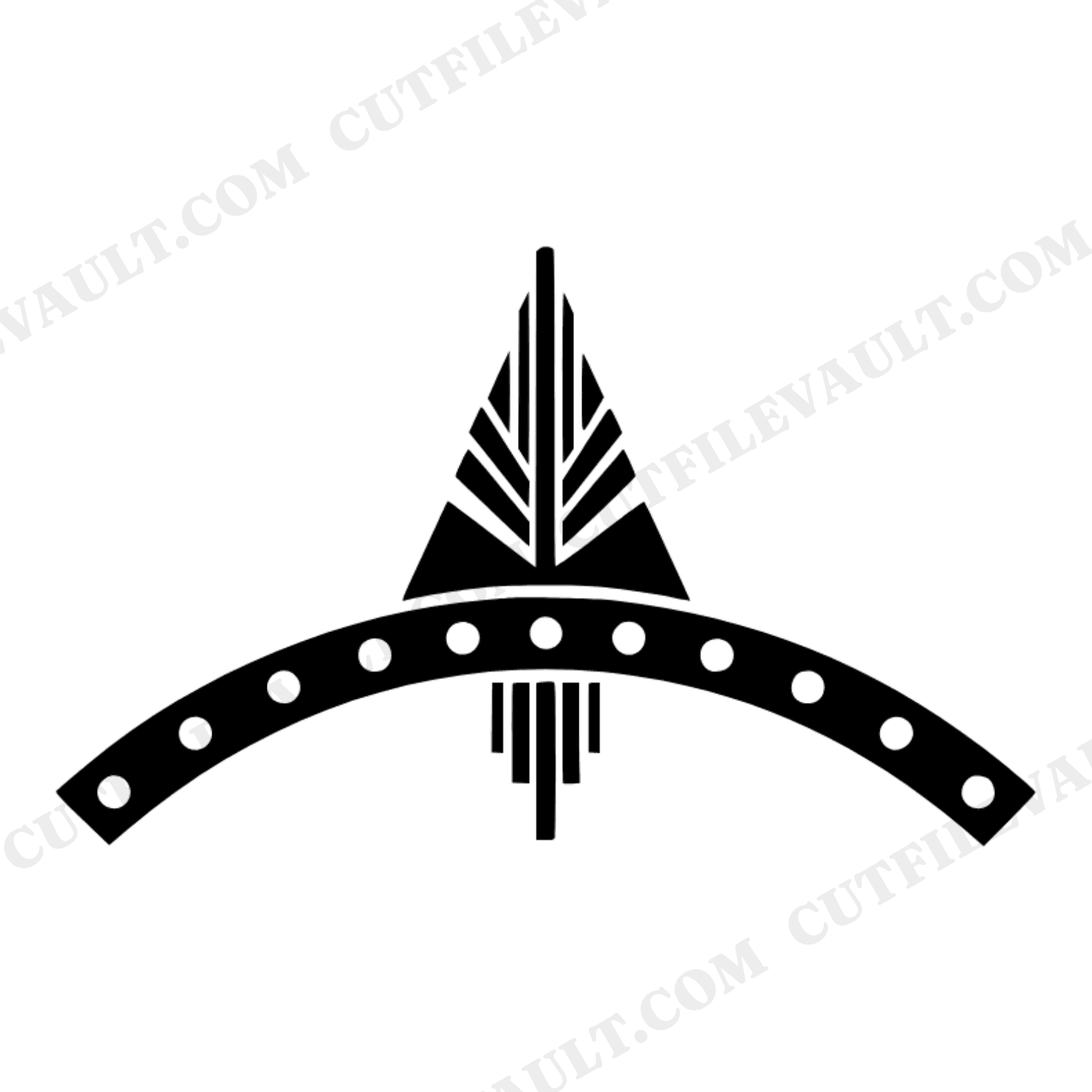 Summer Solstice Sundial SVG PNG, Art Deco Gnomon Cut File, Celestial Timekeeping Design, view 1