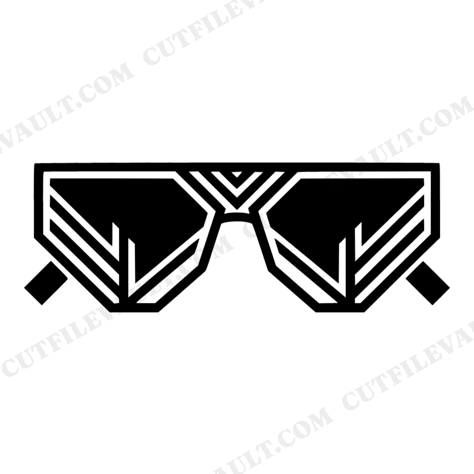 Summer Solstice Sunglasses SVG PNG Art Deco Geometric Retro Vintage Cut File Craft Design, view 1